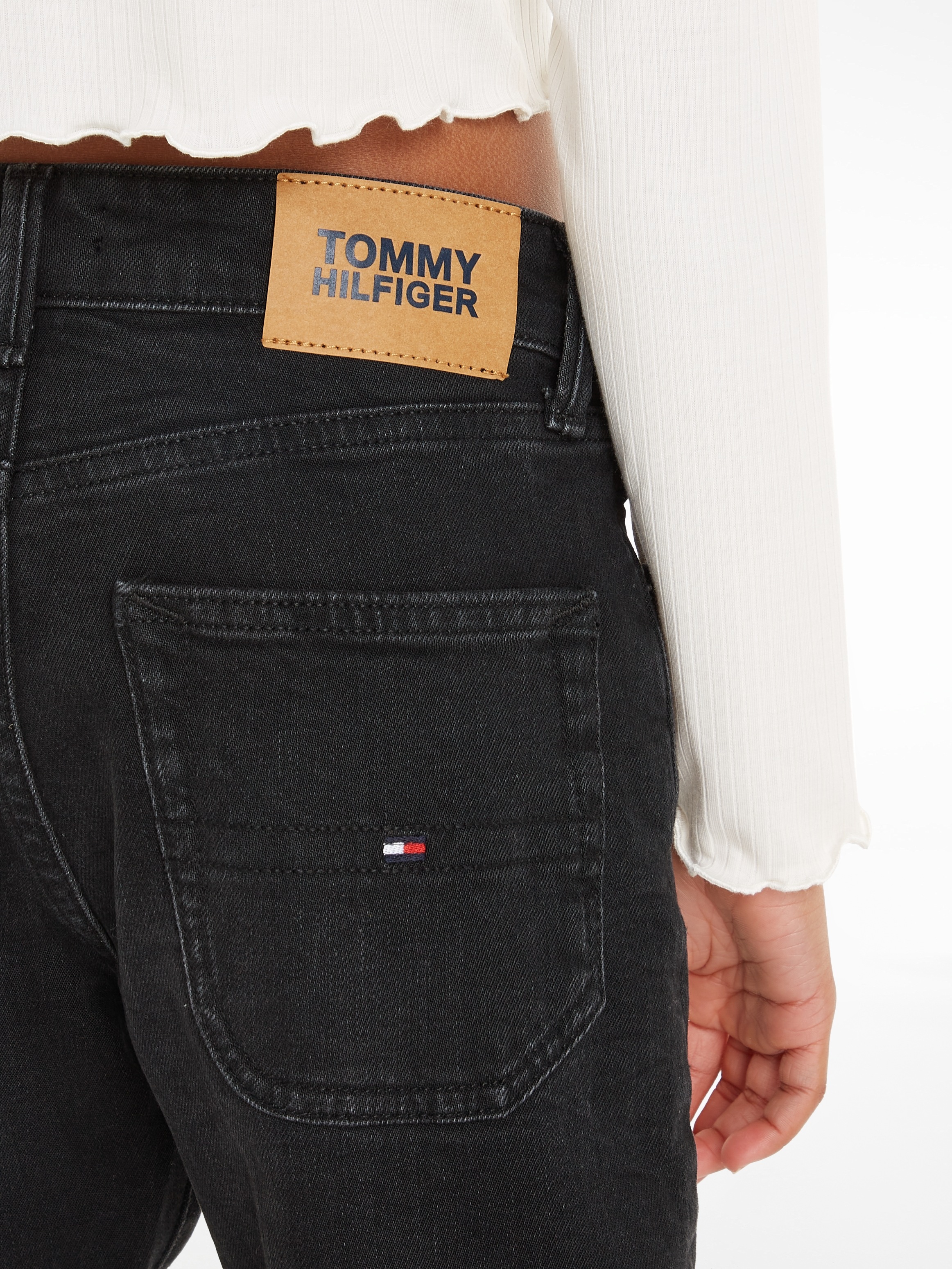 ▷ | BAUR Straight-Jeans Effekten »MODERN Hilfiger für STRAIGHT mit BLACK«, Faded-out Tommy