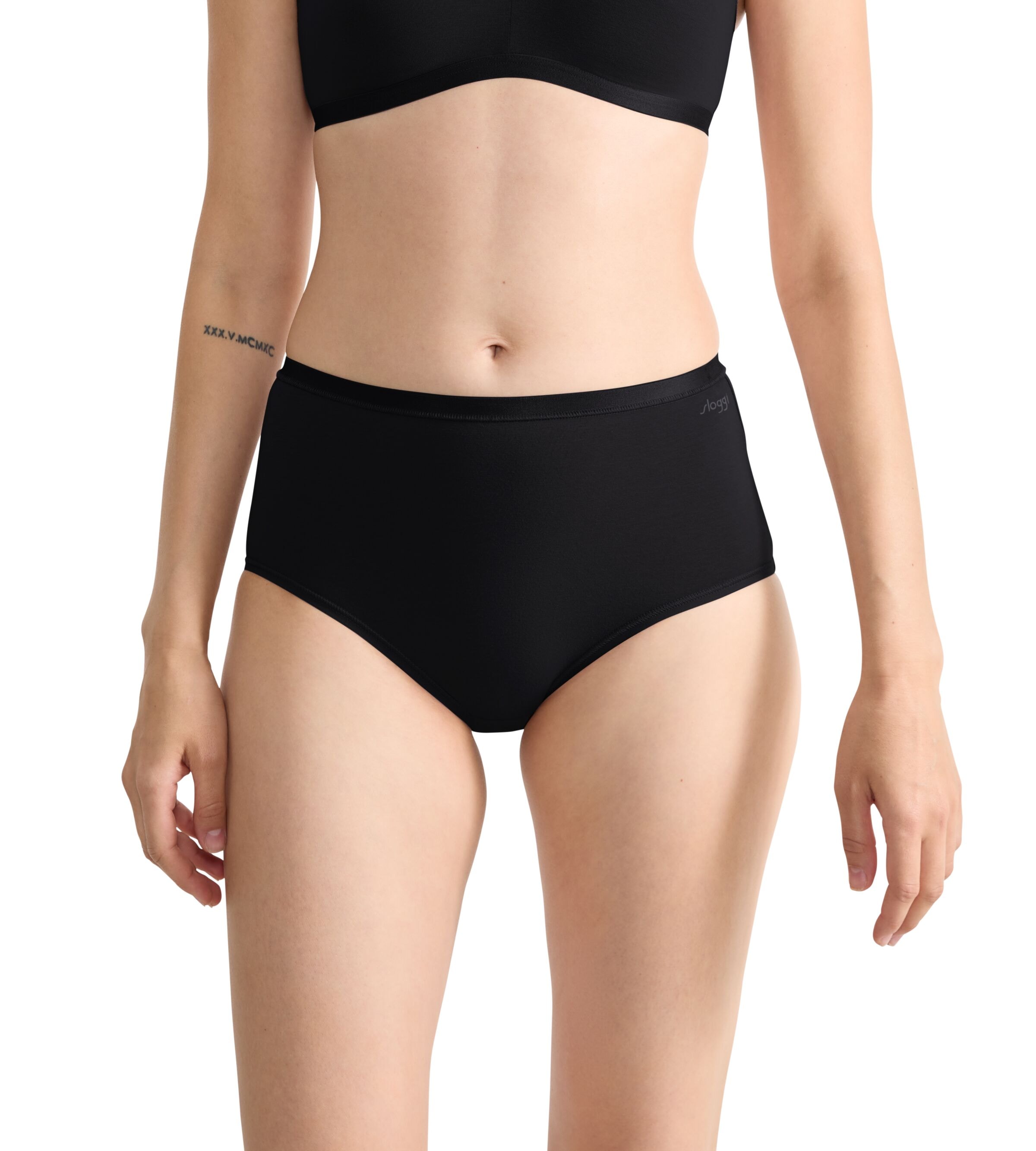 sloggi Slip »GO Daily Cotton Highwaist 3P«, (3er Pack), Glanz-Effekt Details, hochgeschnittene Taille