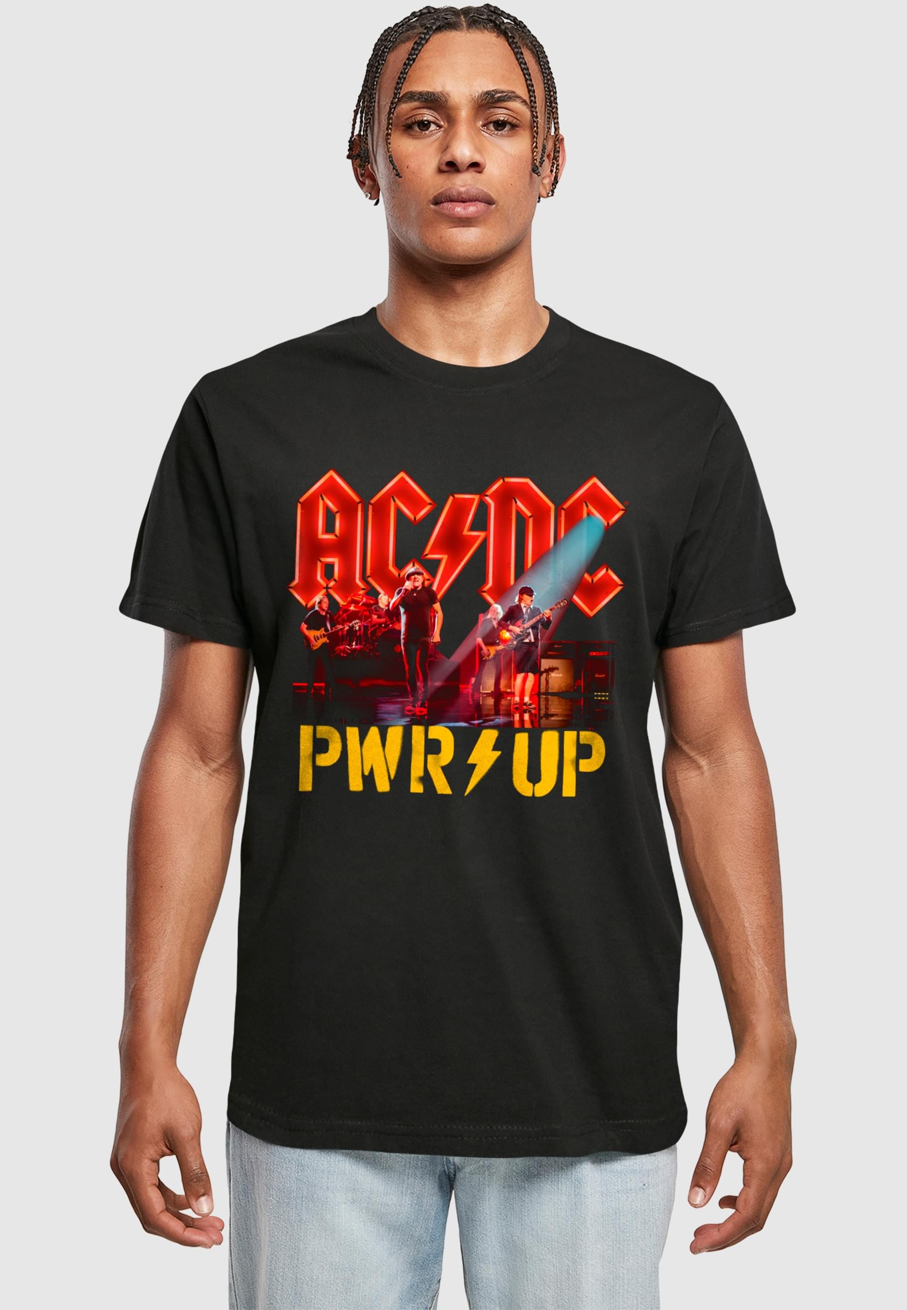 Merchcode T-Shirt »Merchcode Herren ACDC - PWRUP Stage Lights T-Shirt«, (1 tlg.)
