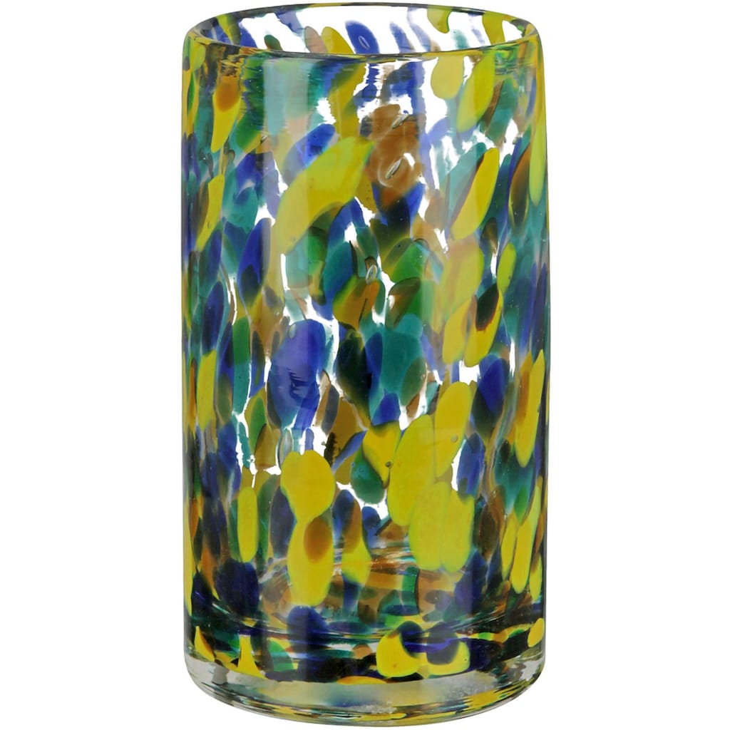 GILDE Tischvase »Zylindervase, Splash, aus Glas, Höhe ca. 14,5 cm«, (1 St.)