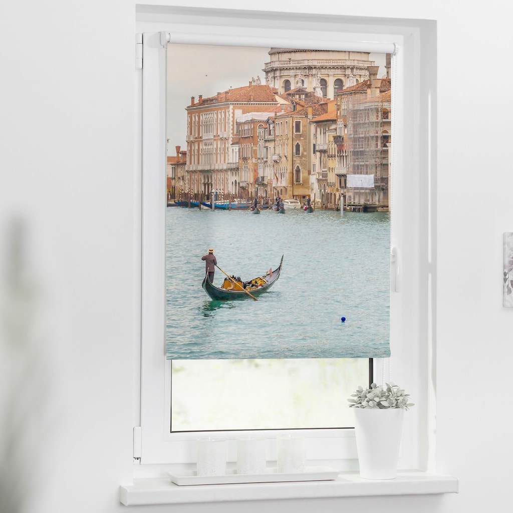 LICHTBLICK ORIGINAL Seitenzugrollo »Klemmfix Motiv Venedig Canal Grande«, Lichtschutz, ohne Bohren, freihängend, bedruckt