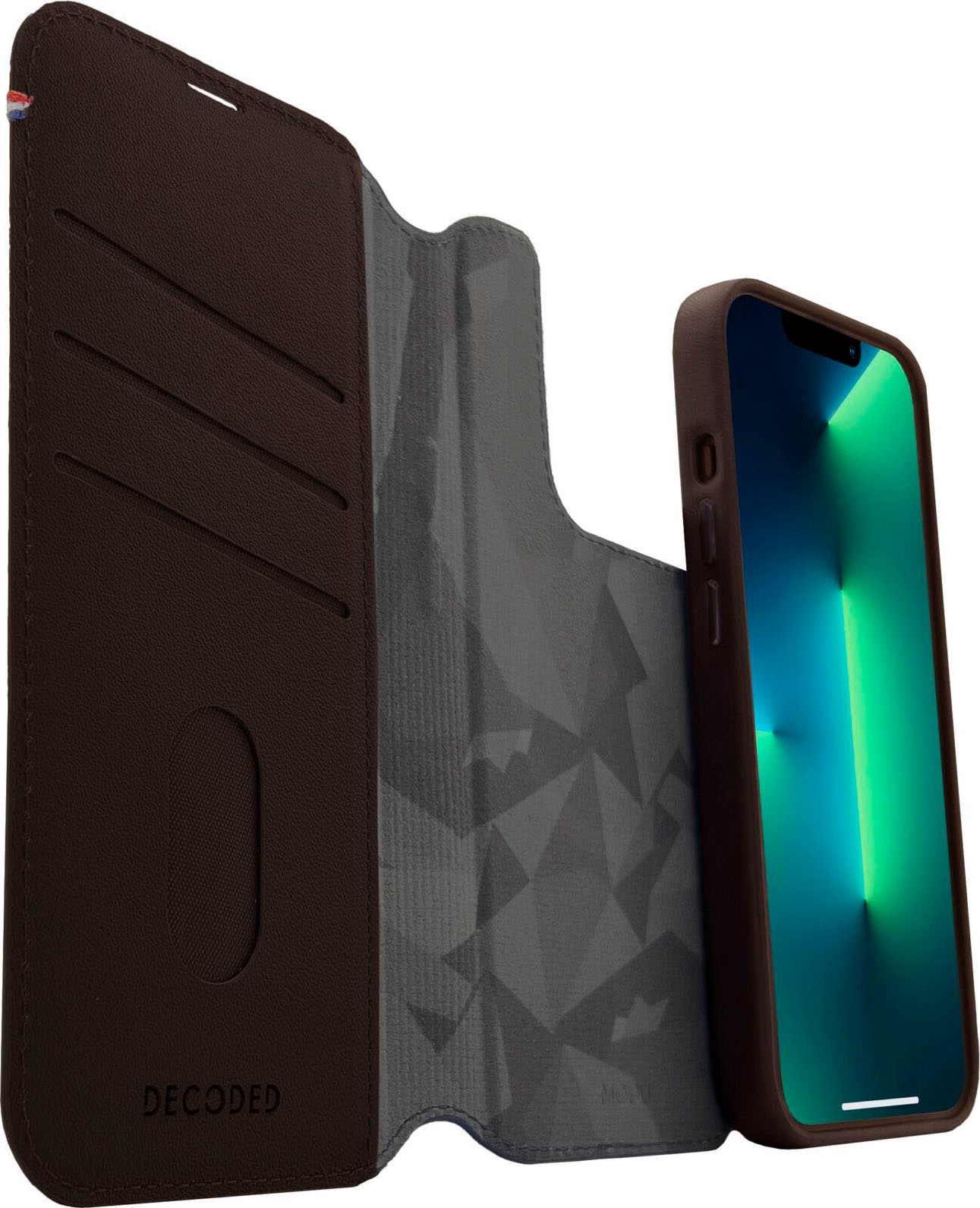 DECODED Smartphone-Hülle »Leather MagSafe Modu Wallet iP 14 Pro«, iPhone 14 Pro