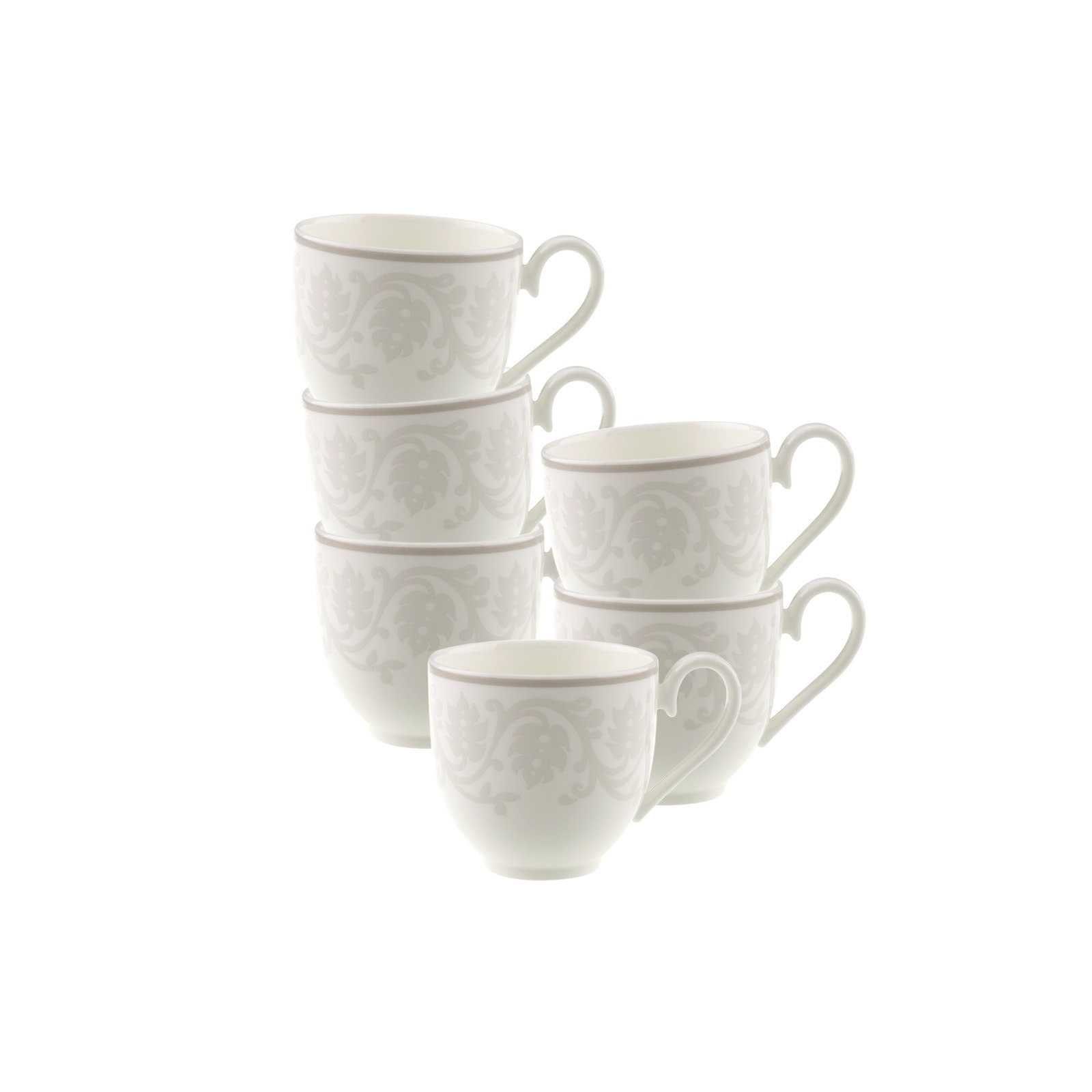 Villeroy & Boch Espressotasse "Espressotassen Gray Pearl 70 ml 6er Set weiß" Spülmaschinengeeignet, Mikrowellengeeignet
