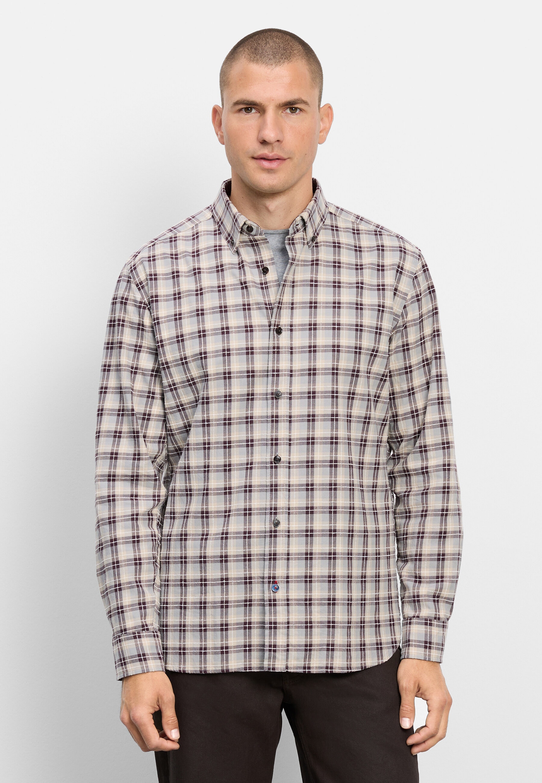 OLYMP Langarmhemd "OLYMP Casual, Regular Fit, Button-down"