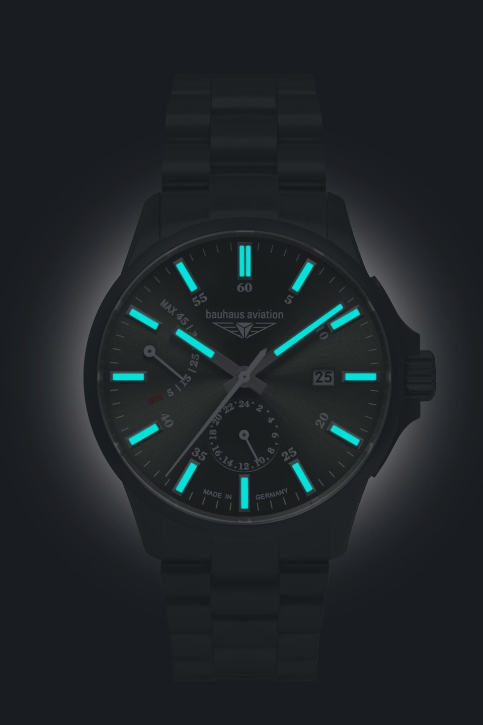 bauhaus Automatikuhr »bauhaus aviation«, Armbanduhr, Herrenuhr, Titan, Saphirglas, Made in Germany