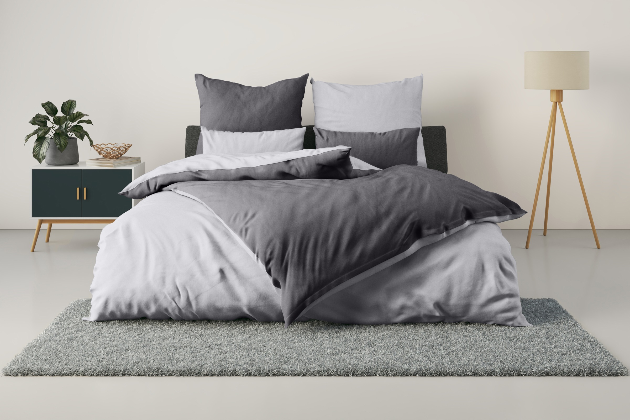 my home Bettwäsche "Desner2" 3 tlg. Premium Qualität, sehr weich, uni, ab 1 günstig online kaufen