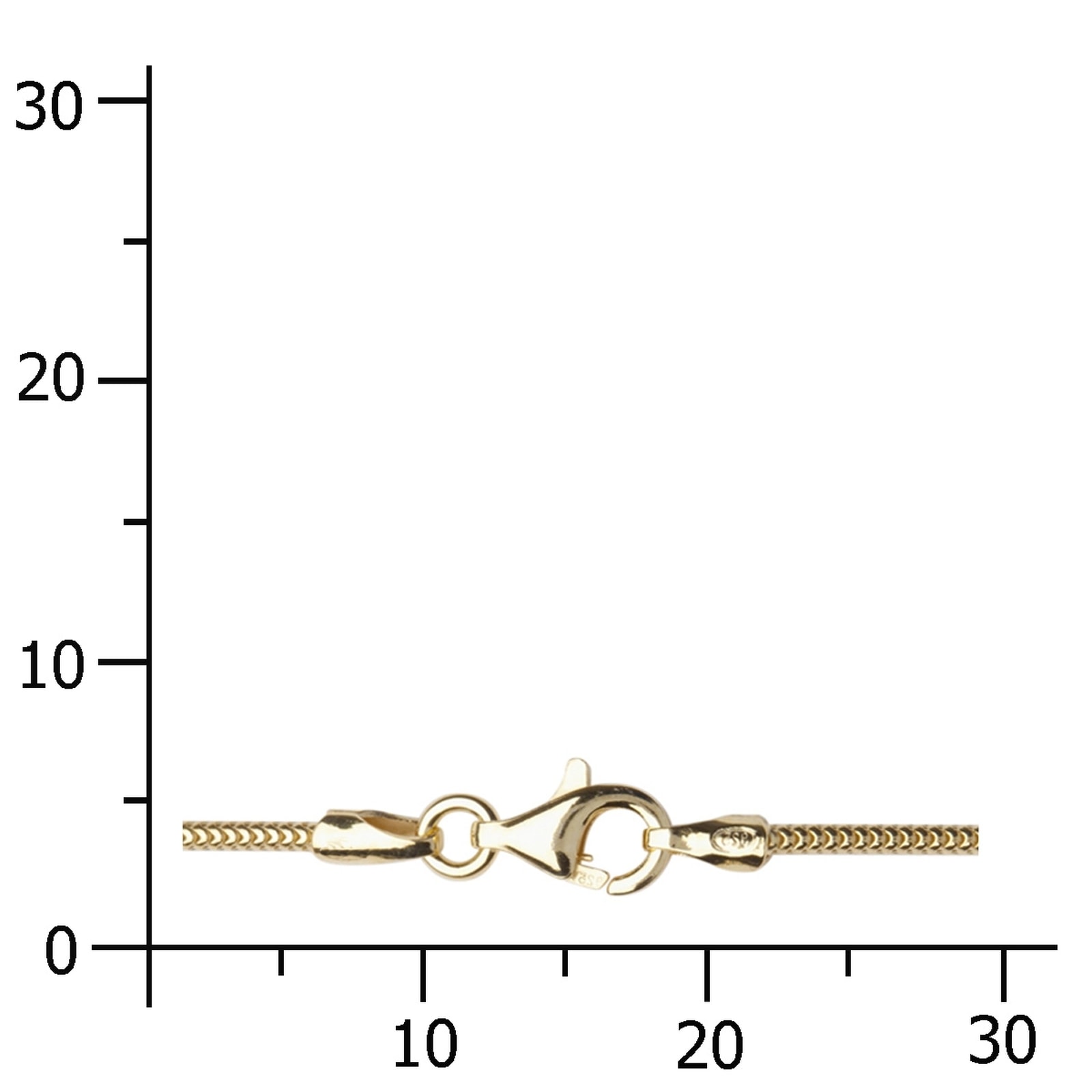 OSTSEE-SCHMUCK Silberkette »- Schlange 1,2 mm - Silber 925/000, vergoldet -,«
