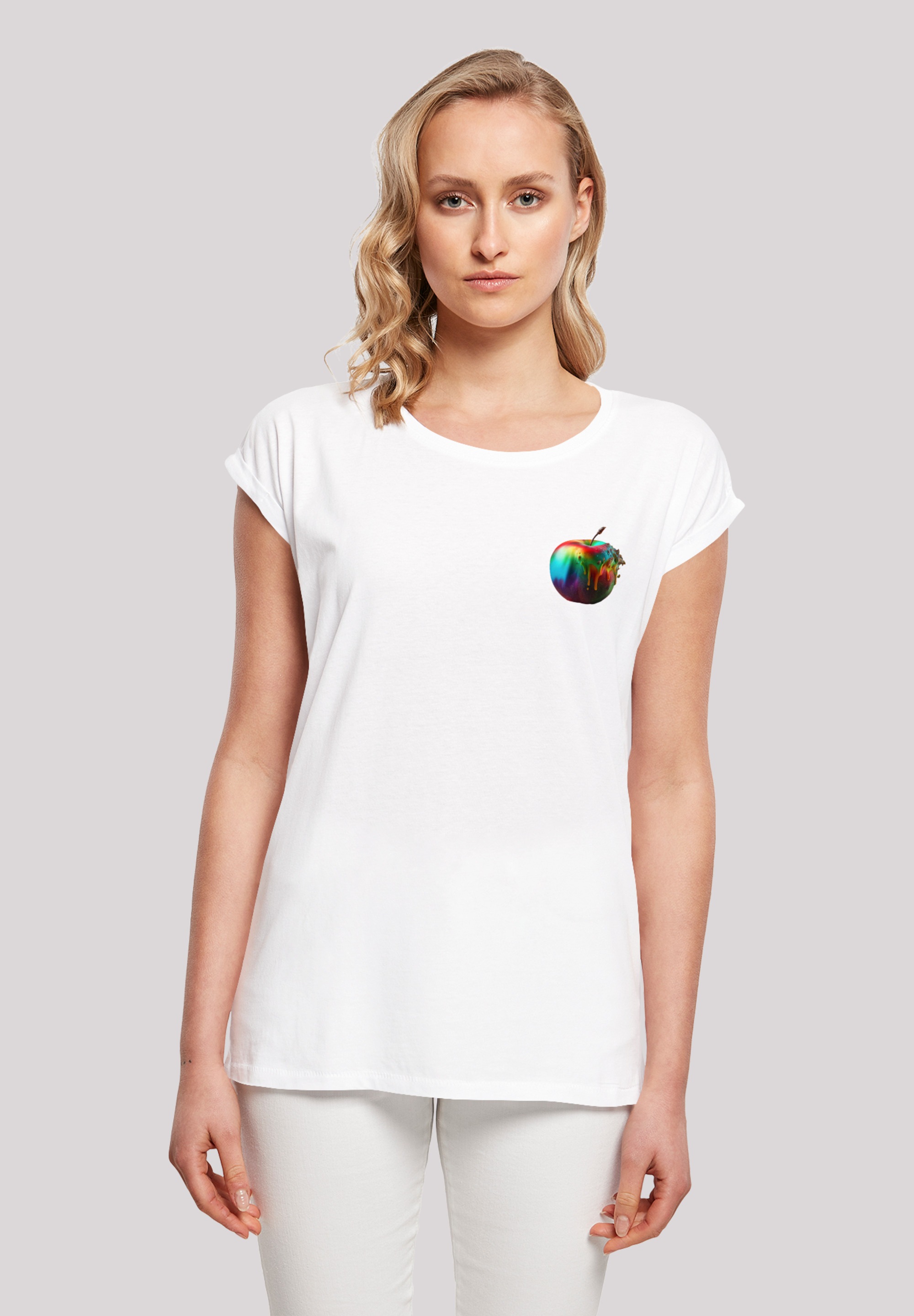 F4NT4STIC T-Shirt "Colorfood Collection - Rainbow Apple", Print