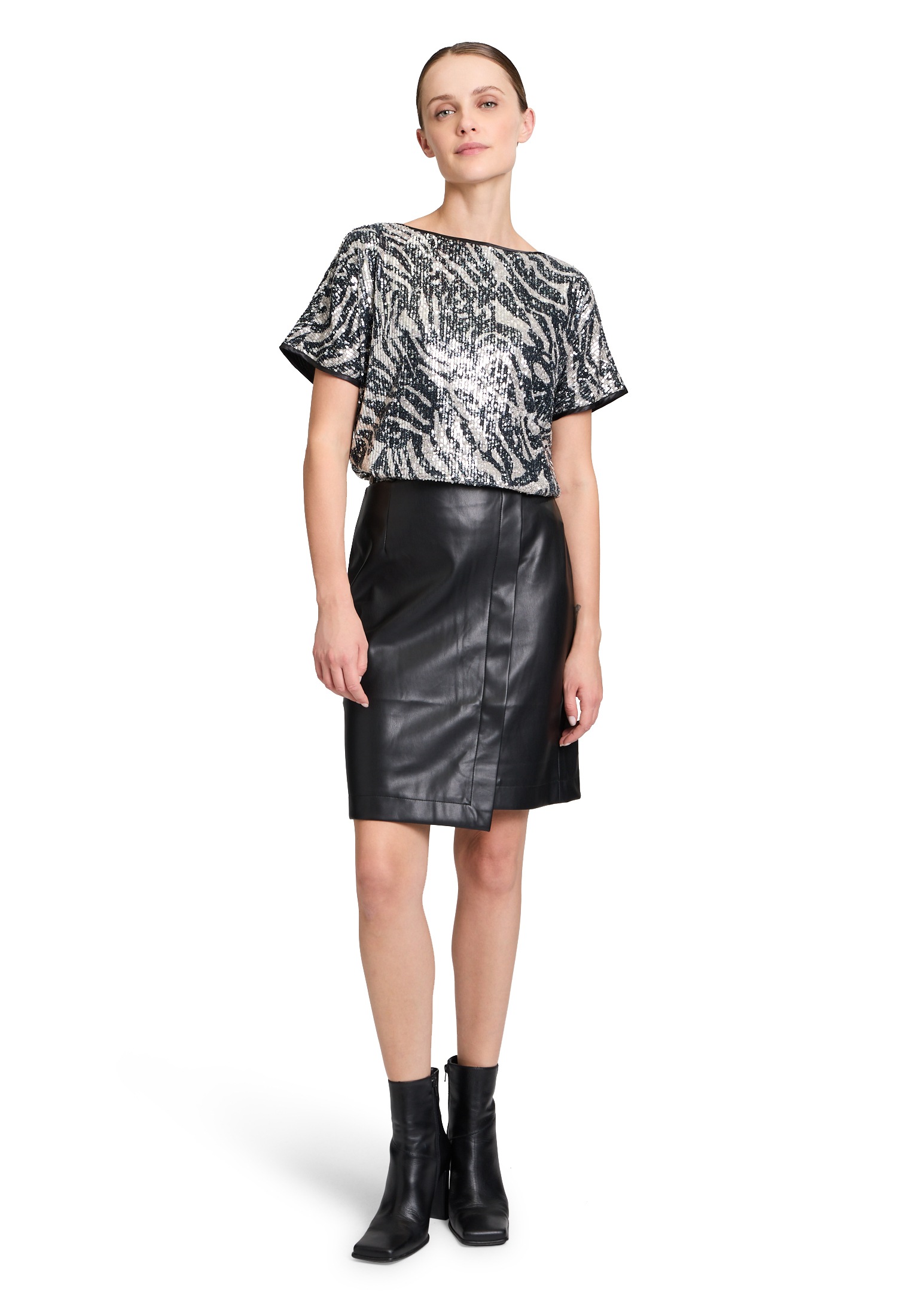 Betty&Co Schlupfbluse »Betty & Co Schlupfbluse mit Pailletten«