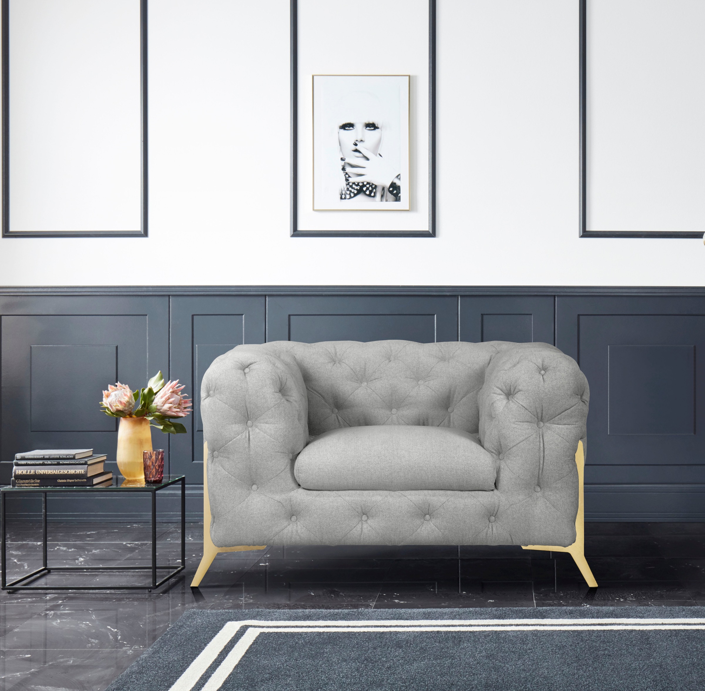 Home affaire Chesterfield-Sessel "Amaury Sessel" aufwändige Knopfheftung, m günstig online kaufen