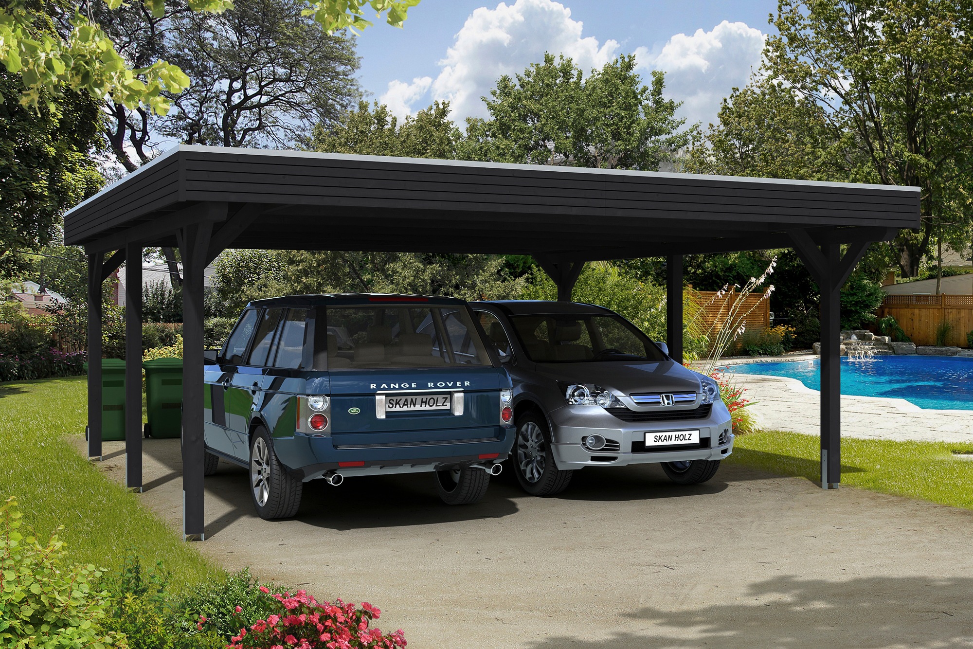 Skanholz Doppelcarport »Spessart«, Holz, 550 cm, Anthrazit