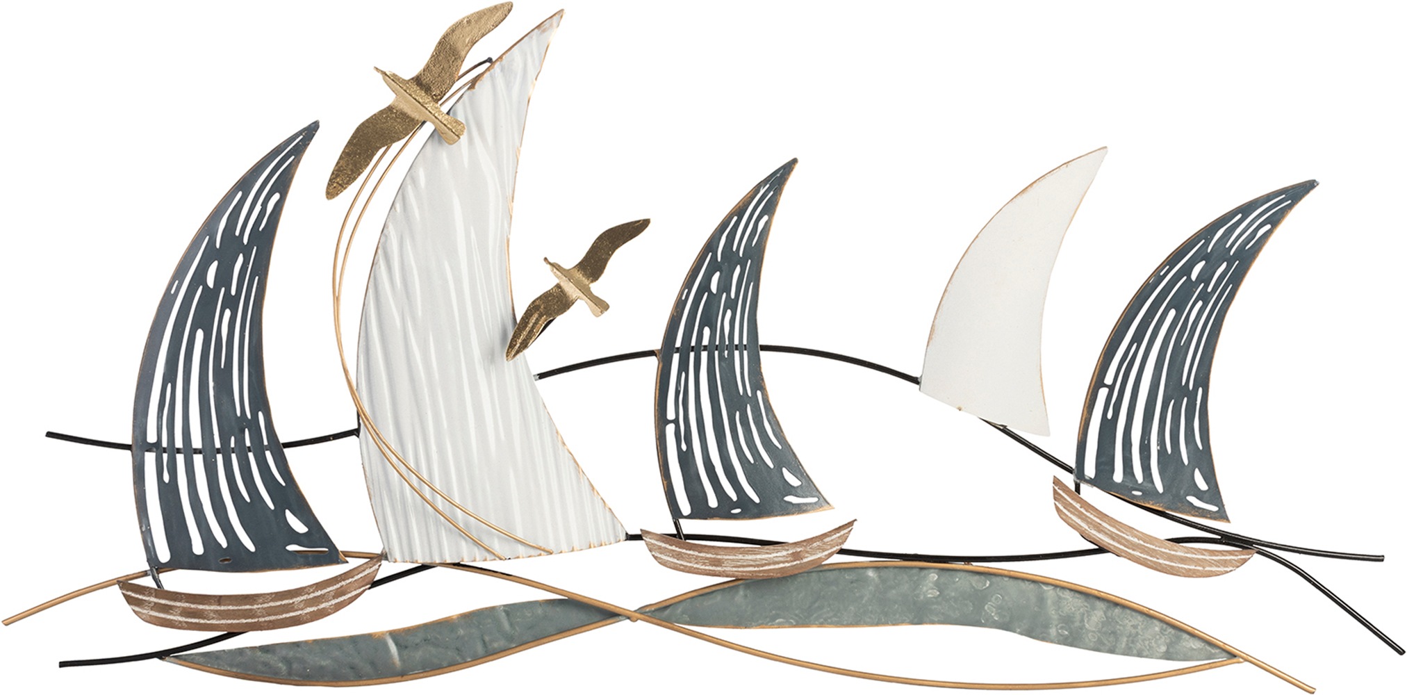 Bönninghoff Metallbild "SCHIFFE 80x40 cm – Deko modern" Boote & Schiffe Meer Schiffe Wanddekoration