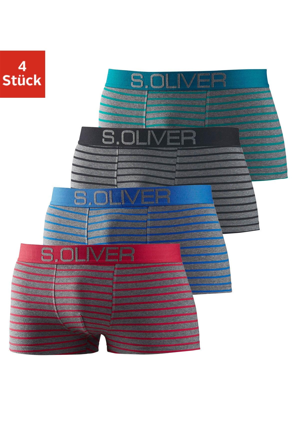 s.Oliver Boxer »Boxershorts für Herren«, (Packung, 4 St.), in Hipster-Form aus Baumwoll-Mix