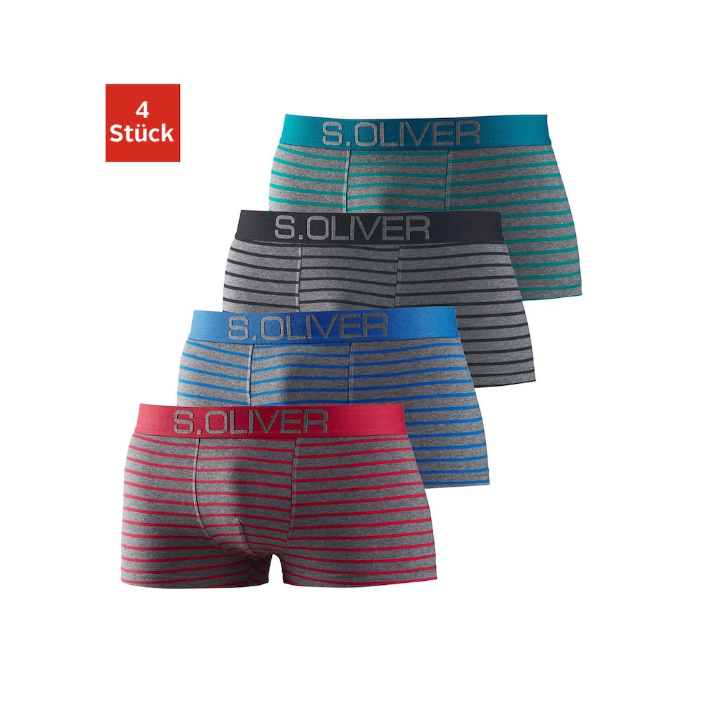 s.Oliver Boxer »Boxershorts für Herren«, (Packung, 4 St.), in Hipster-Form aus Baumwoll-Mix