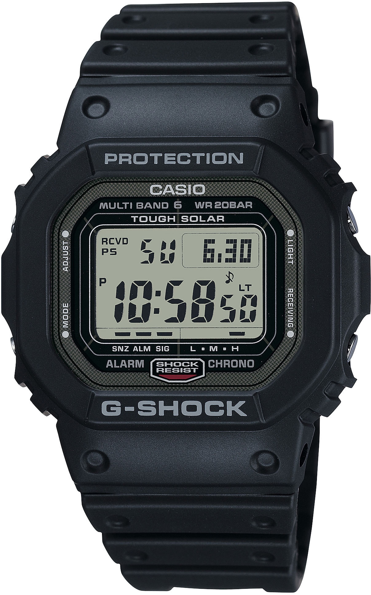 CASIO G-SHOCK Funkchronograph »GW-5000U-1ER«, Solaruhr, Armbanduhr, Herrenuhr, digital, retro,bis 20 bar wasserdicht