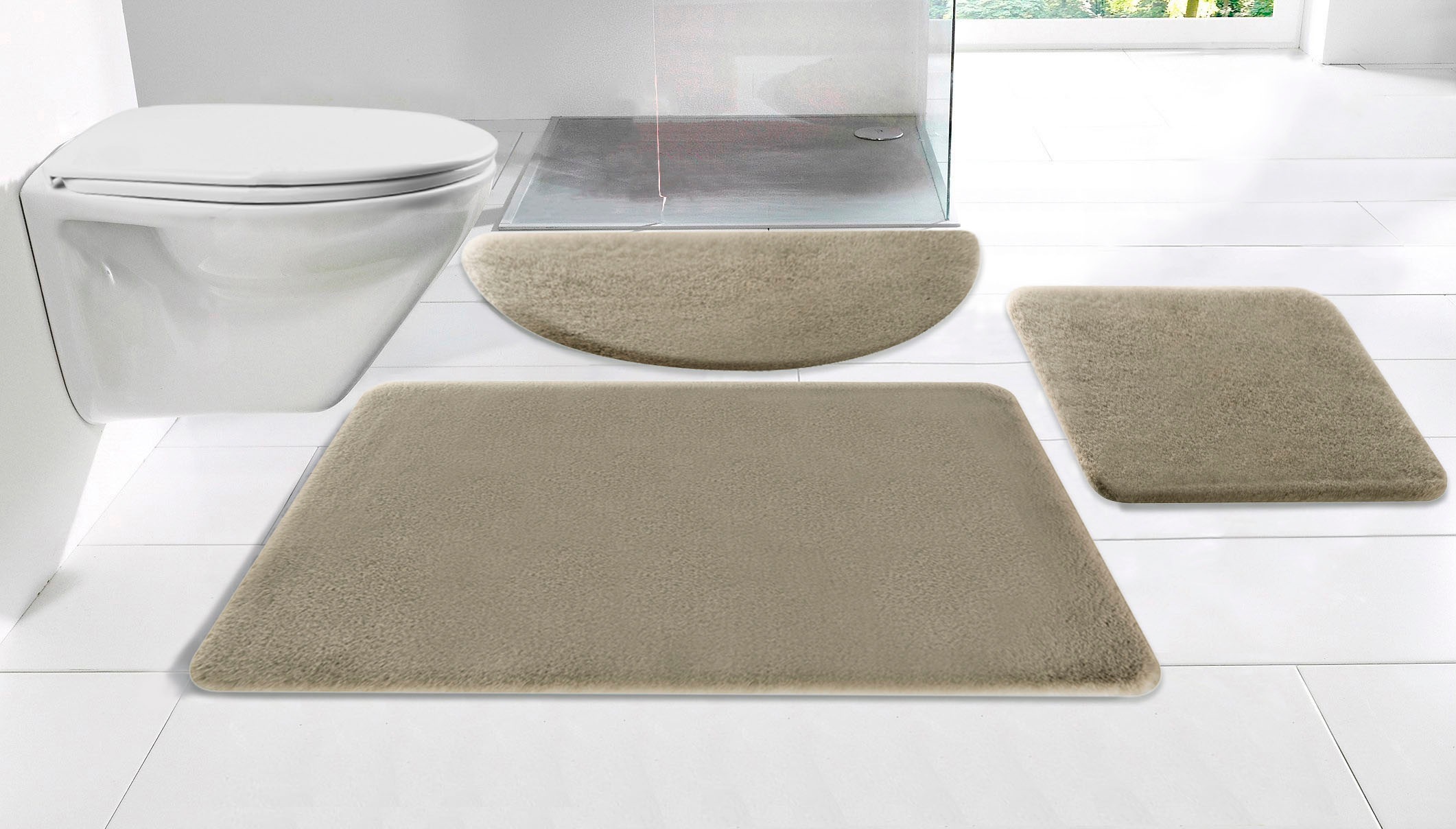 my home Badematte "Valeria, Kaninchenfell-Haptik" Höhe 20 mm rutschhemmend günstig online kaufen