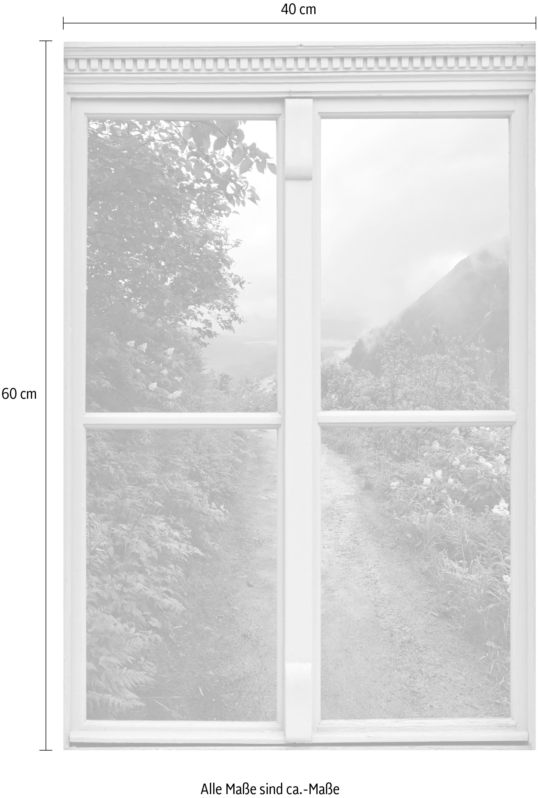 queence Wandsticker »Waldweg«, Wandsticker, Wandbild, selbstklebend, 3D, Fenster