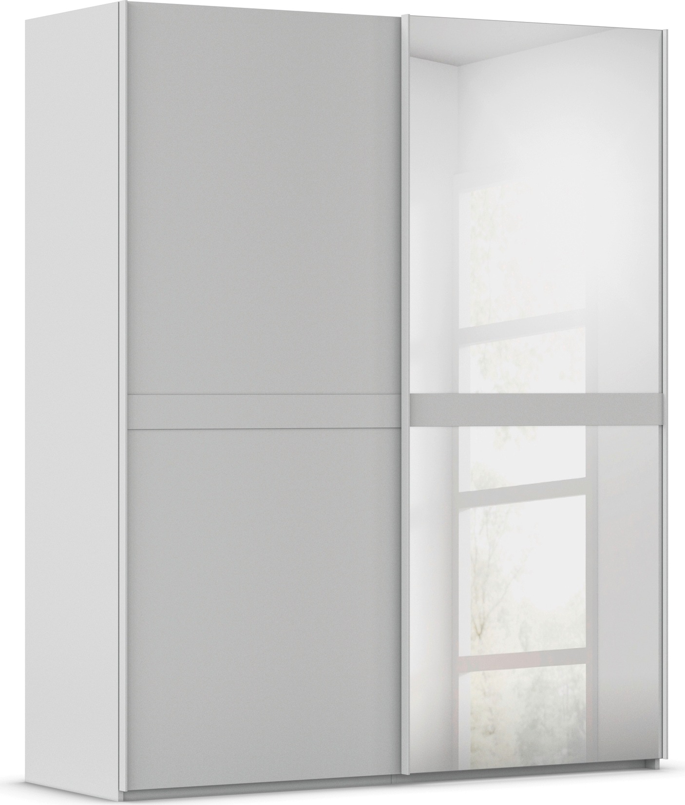 rauch "Kleiderschrank Schrank Garderobe Schlafzimmerschrank SCALE-LINE" edle Optik mit Bauchbinde in Korpusfarbe mit Spiegel MADE IN GERMANY