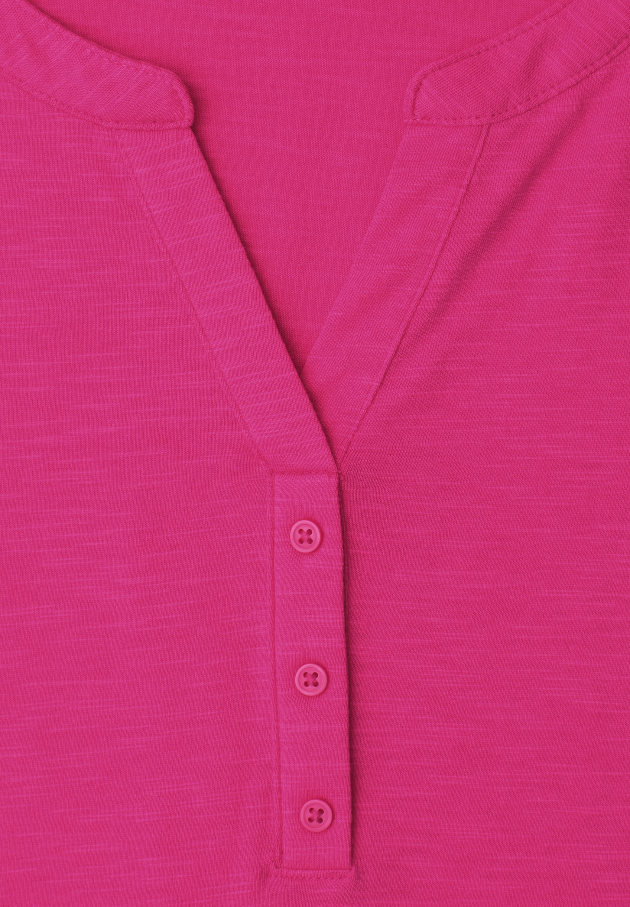 STREET ONE T-Shirt mit geschlitztem Rundhalsausschnitt