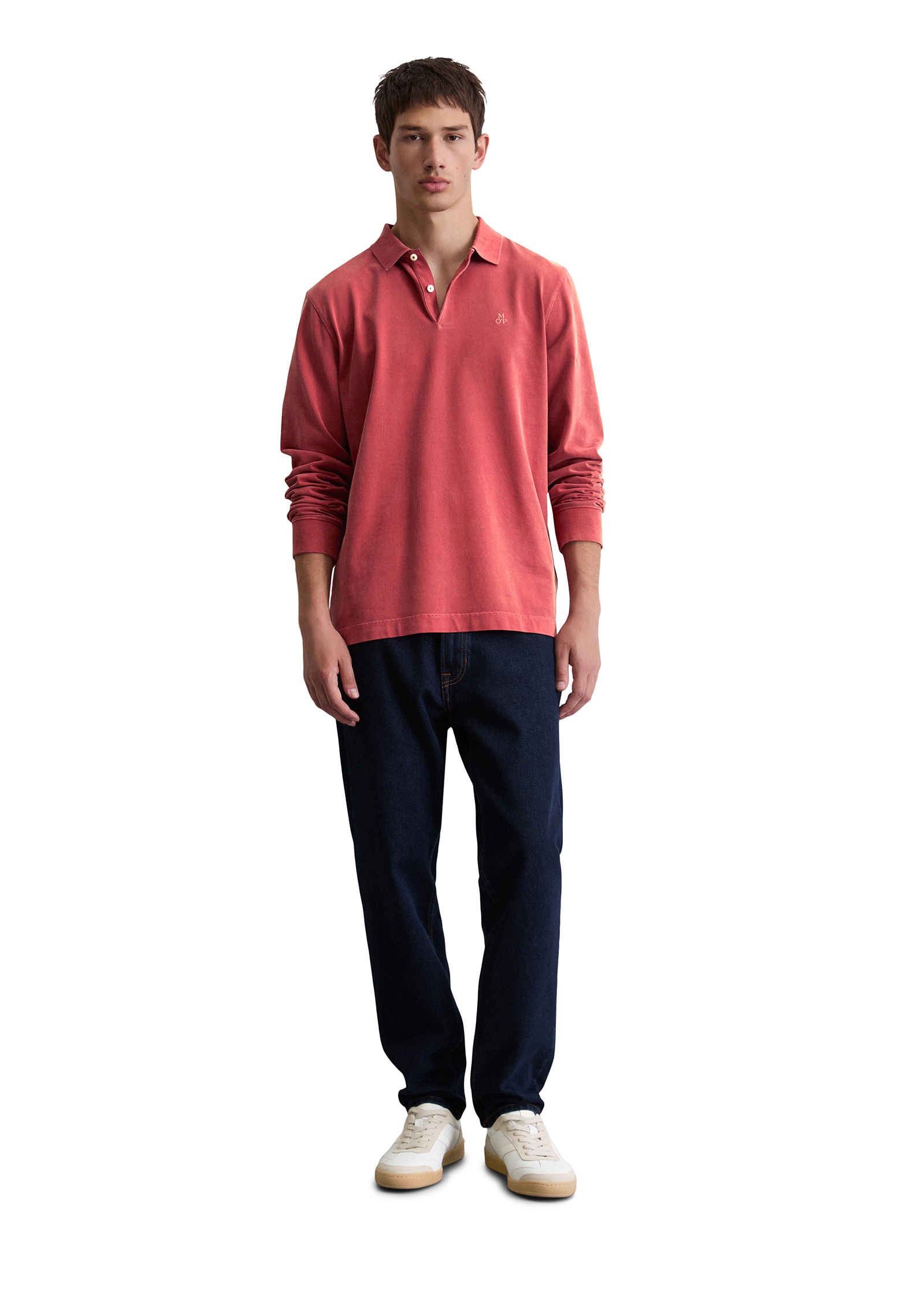 Marc O'Polo Langarm-Poloshirt »aus reiner Bio-Baumwolle«