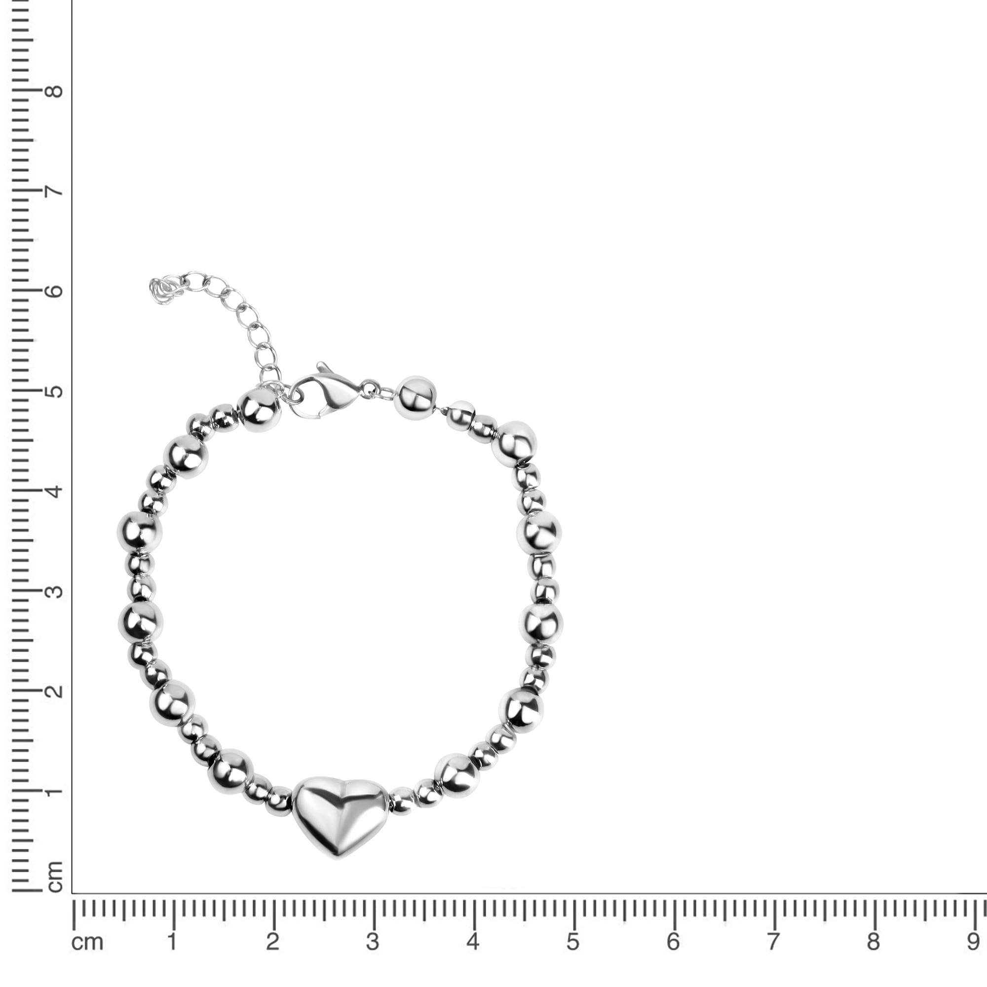 Zeeme Armband »Edelstahl Kugelarmband mit Herz«