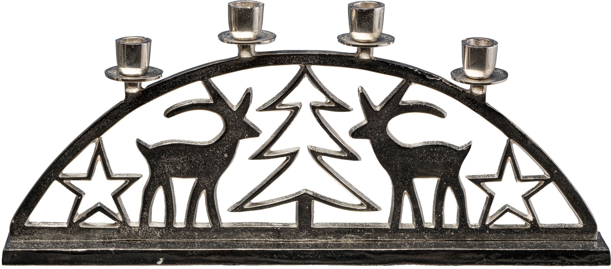 Creativ home Adventsleuchter "Weihnachtslandschaft für 4 Stabkerzen" günstig online kaufen