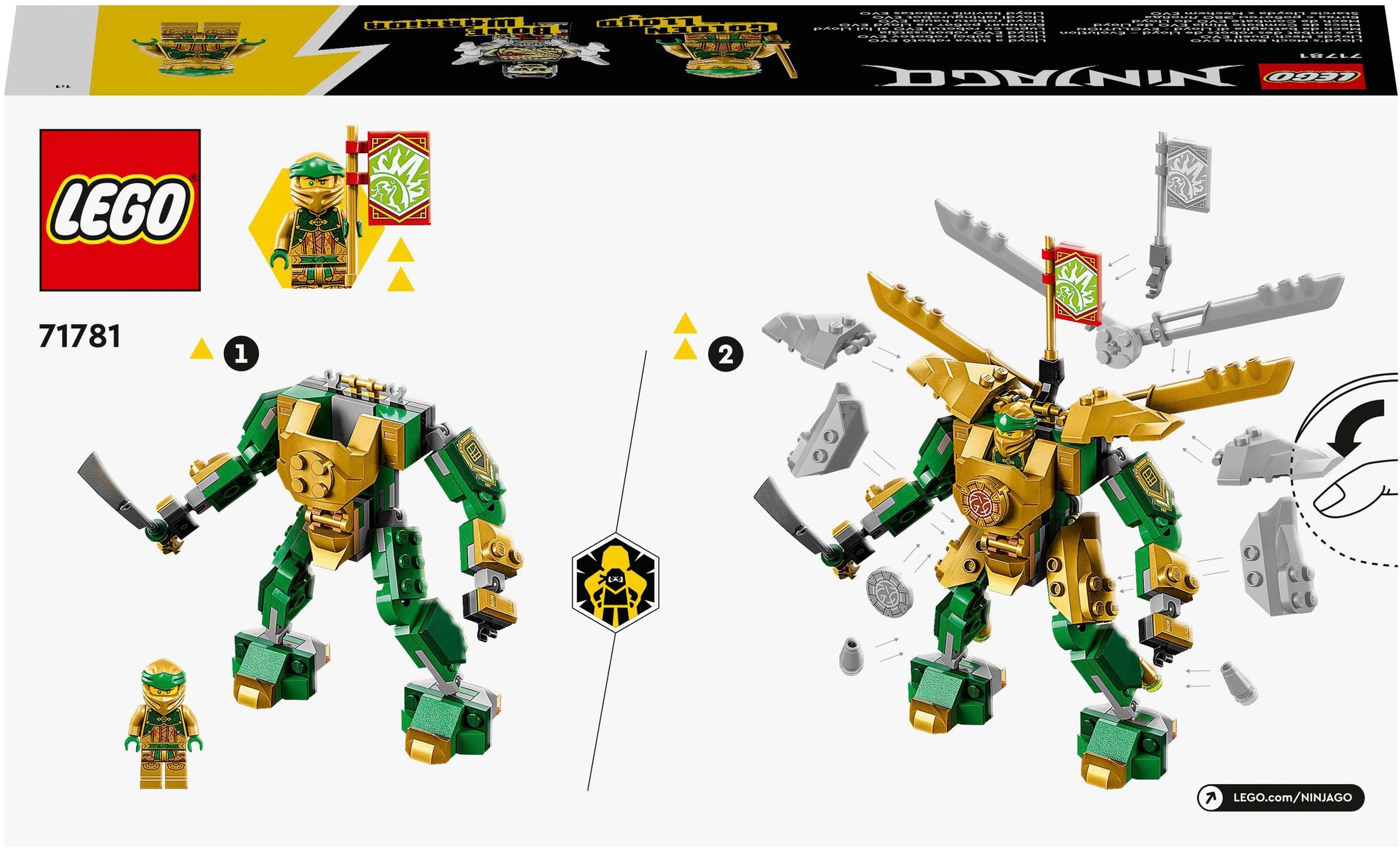 LEGO® Konstruktionsspielsteine »Lloyds Mech-Duell EVO (71781), LEGO® NINJAGO«, (223 St.), Made in Europe
