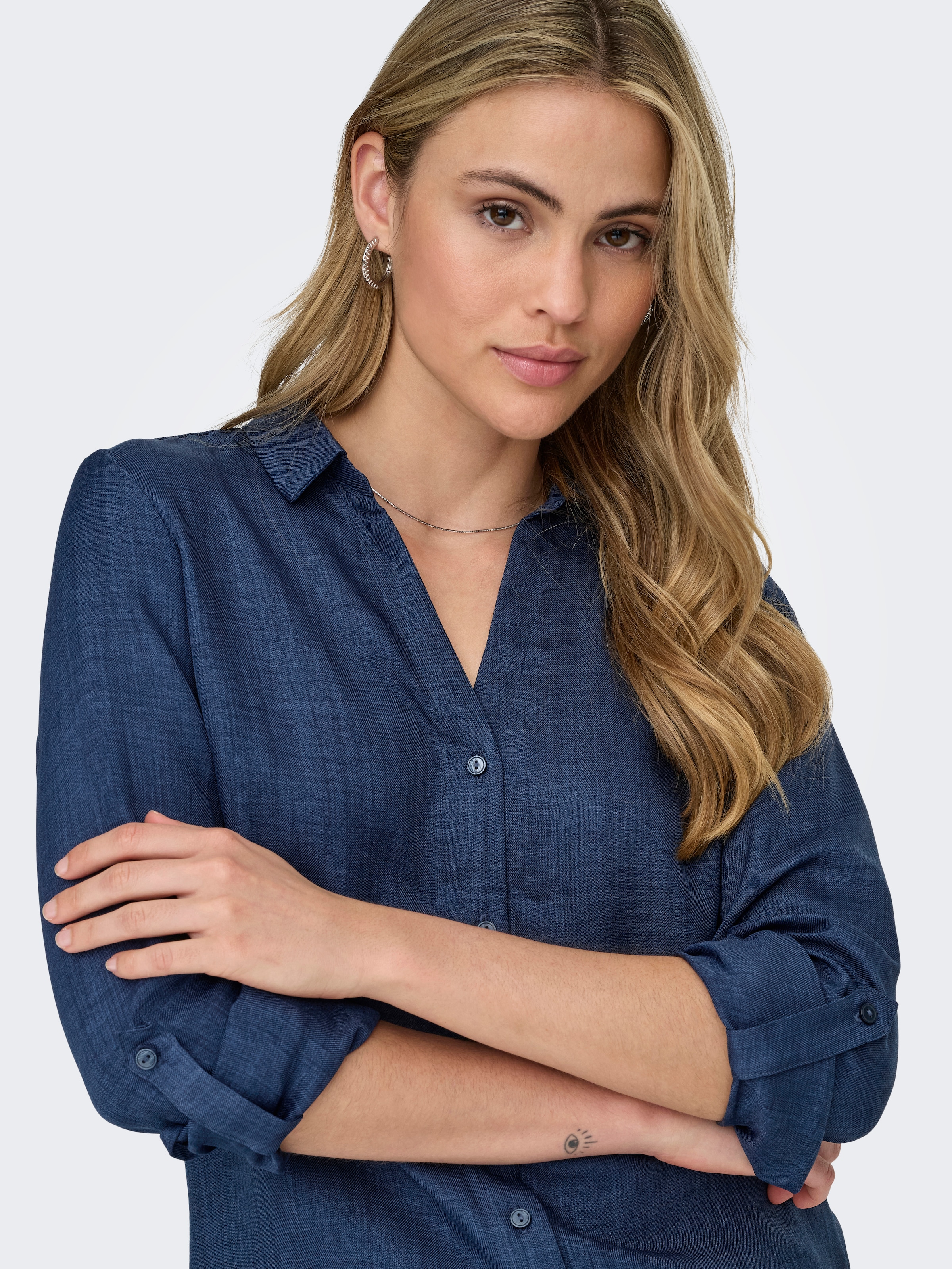 ONLY Hemdbluse »ONLRILLO MELLI LS REG SHIRT WVN«