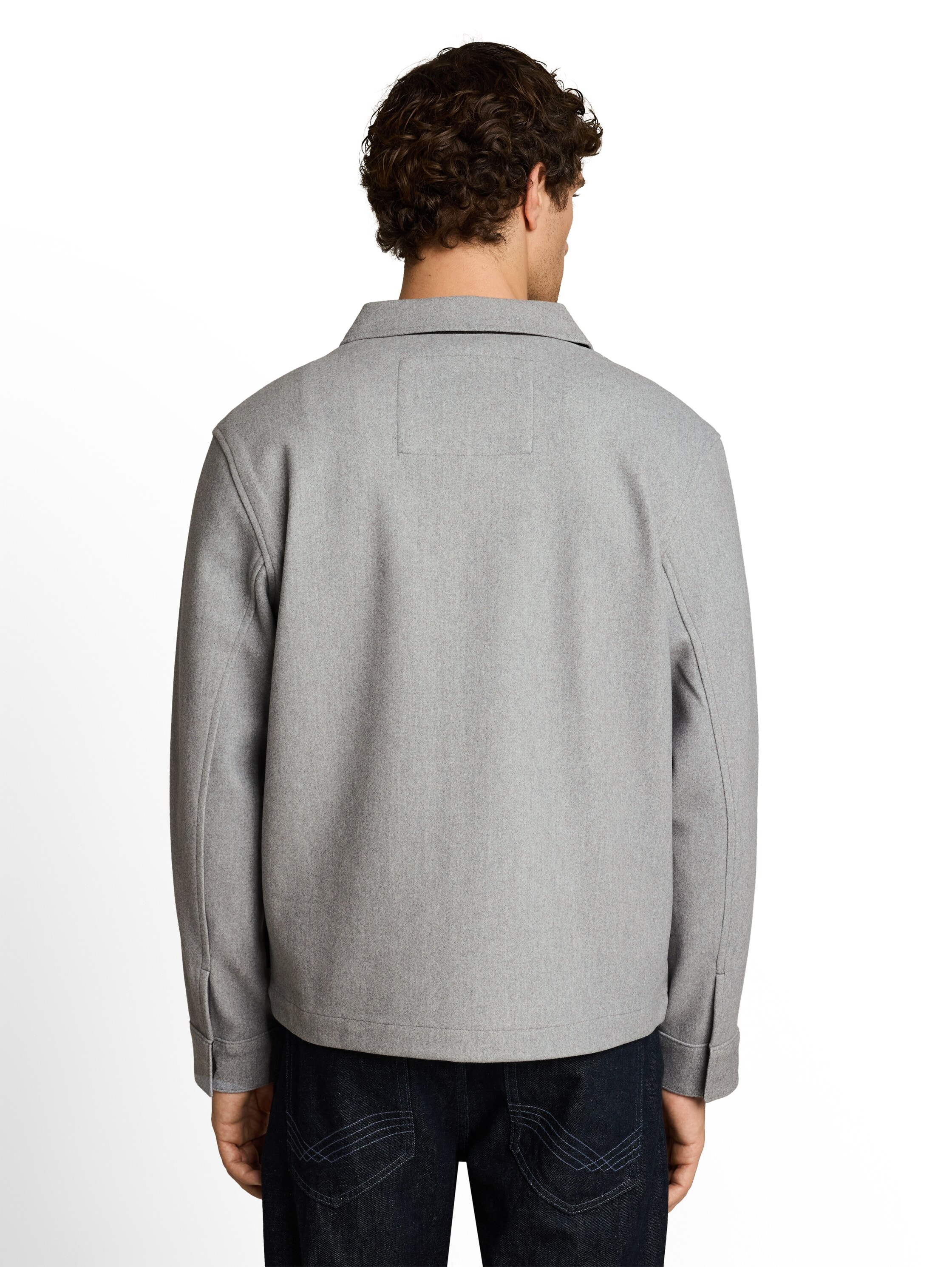 TOM TAILOR Denim Wolljacke ohne Kapuze mit Druckknöpfen und Eingrifftaschen