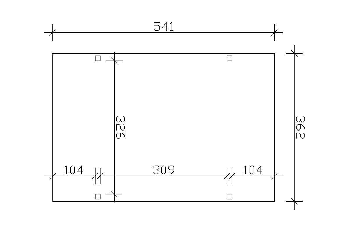 Skanholz Einzelcarport »Westerwald«, Leimholz-Nordisches Fichtenholz, 326 cm, natur