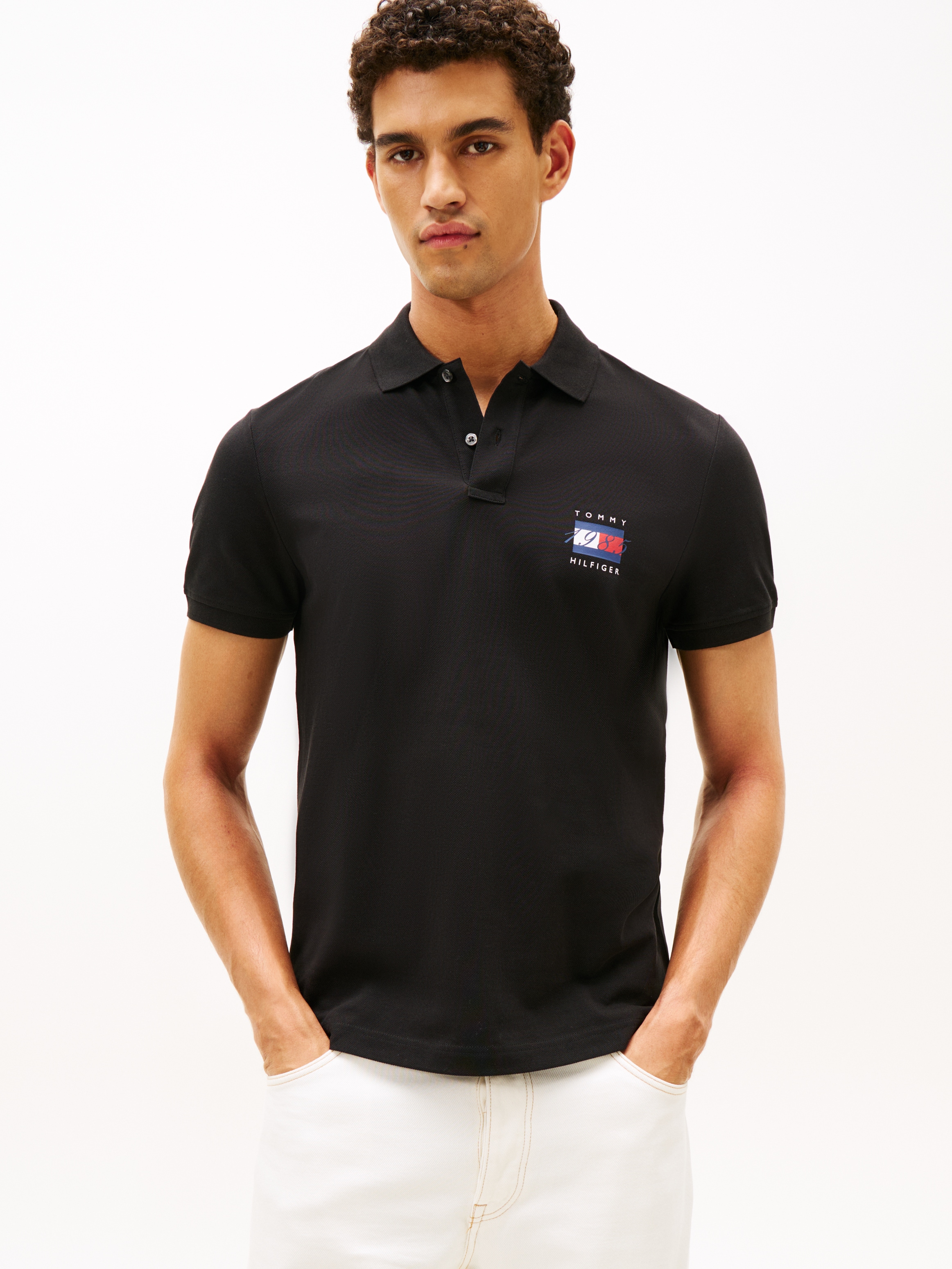 Tommy Hilfiger Poloshirt "FLAG GRAPHIC PIQUE" regular fit, Polokragen, Prin günstig online kaufen