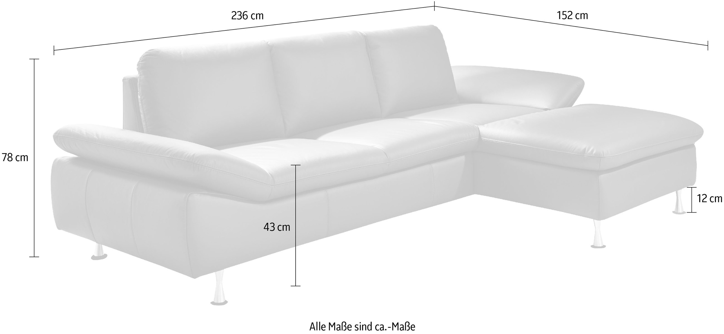 DELA Design Ecksofa »Omega L-Form«