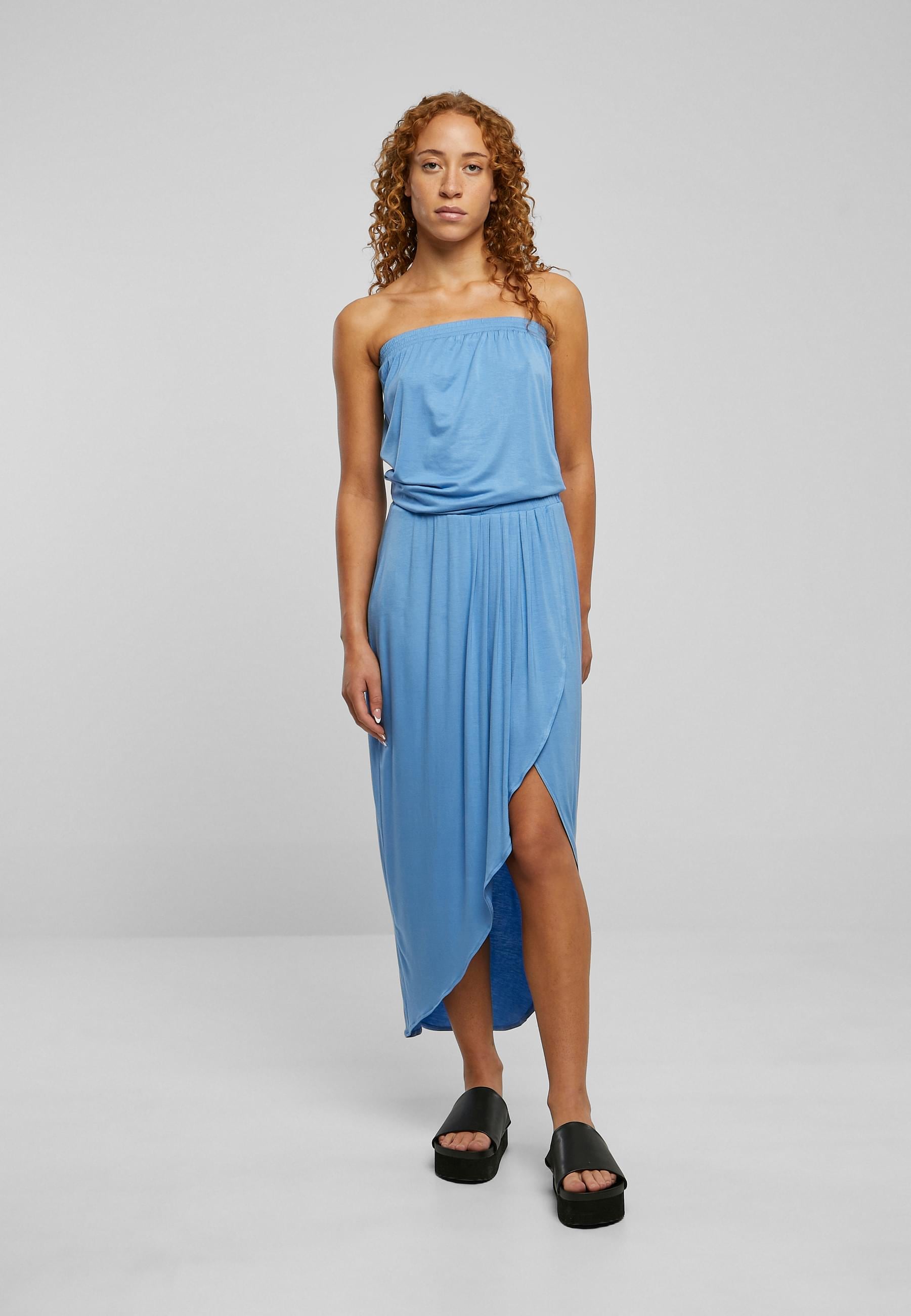 URBAN CLASSICS Shirtkleid »Urban Classics Damen Ladies Viscose Bandeau Dress«, (1 tlg.)