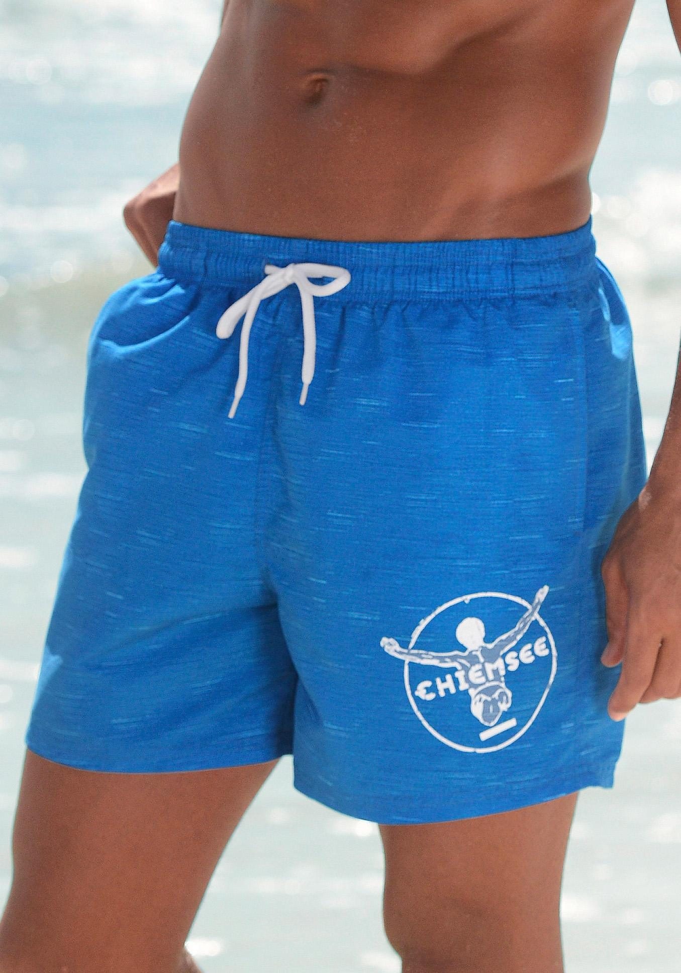 Thumbnail - Chiemsee Badeshorts "Melange", mit Logodruck, seitliche Eingrifftaschen