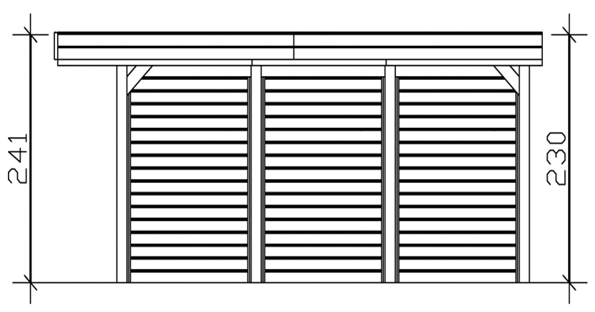 Skanholz Einzelcarport »Friesland 1«, Holz, 270 cm, braun, mit Seiten- und Rückwänden