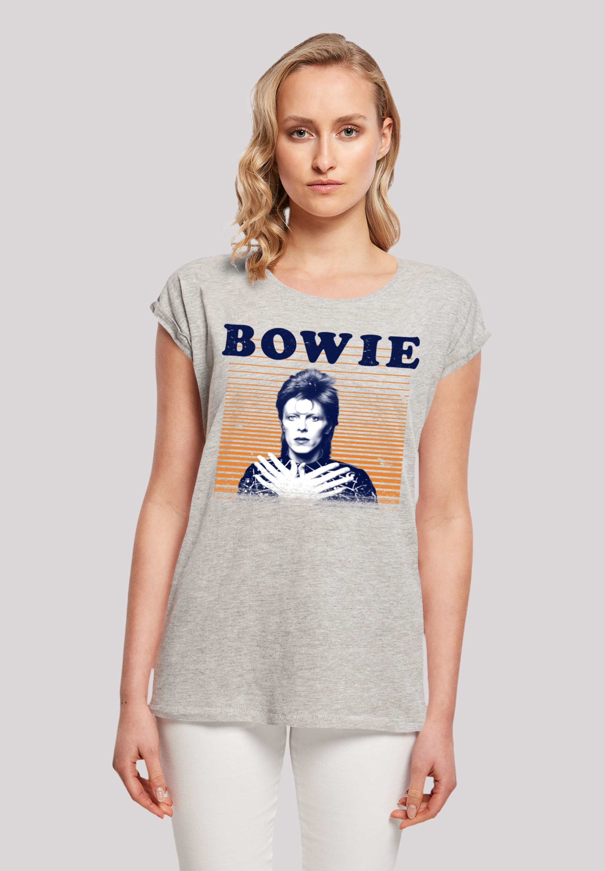 T-Shirt »David Bowie Orange Stripes«, Print