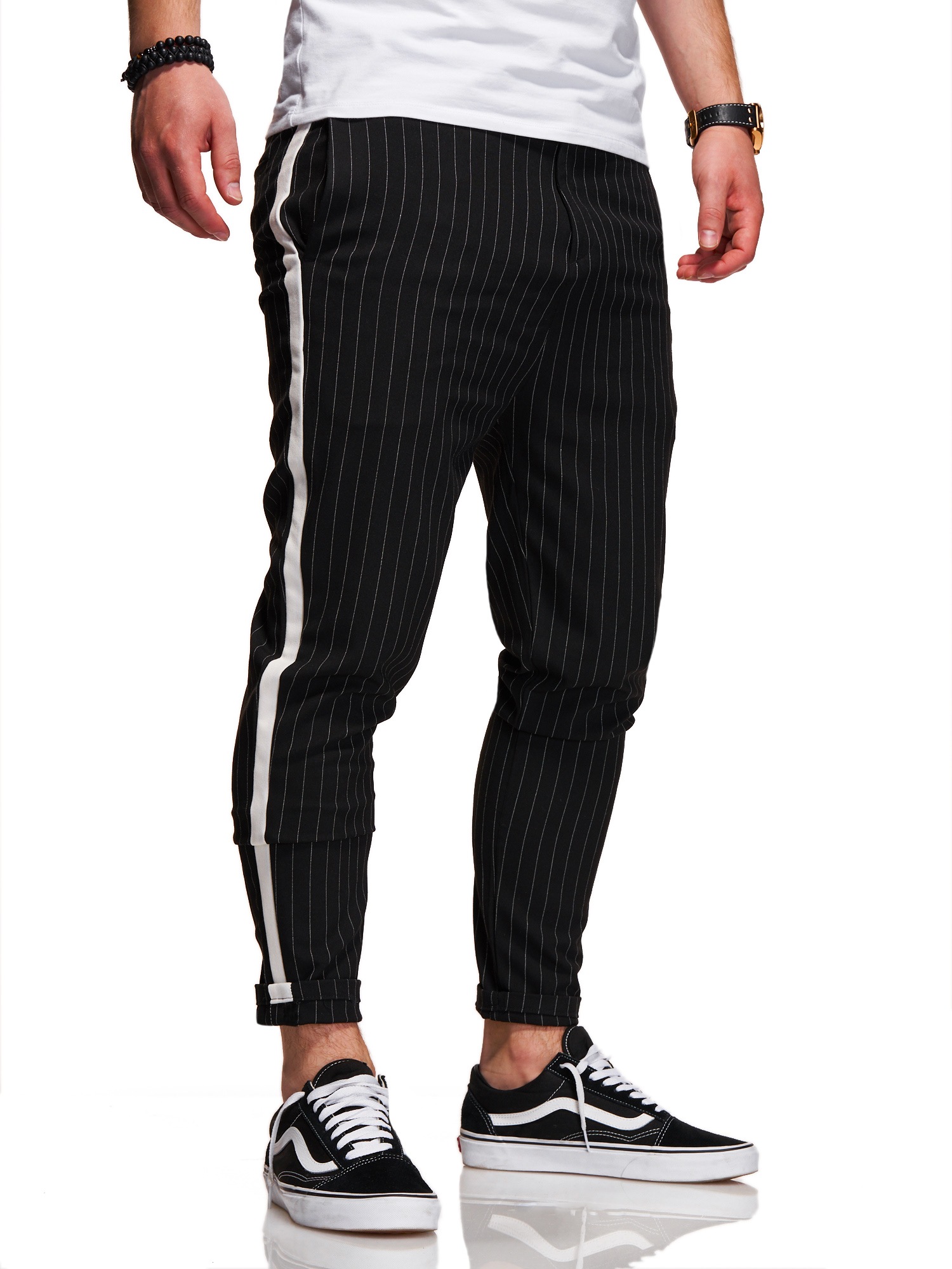 behype Chinohose »Madrid«, mit seitlichem Streifen