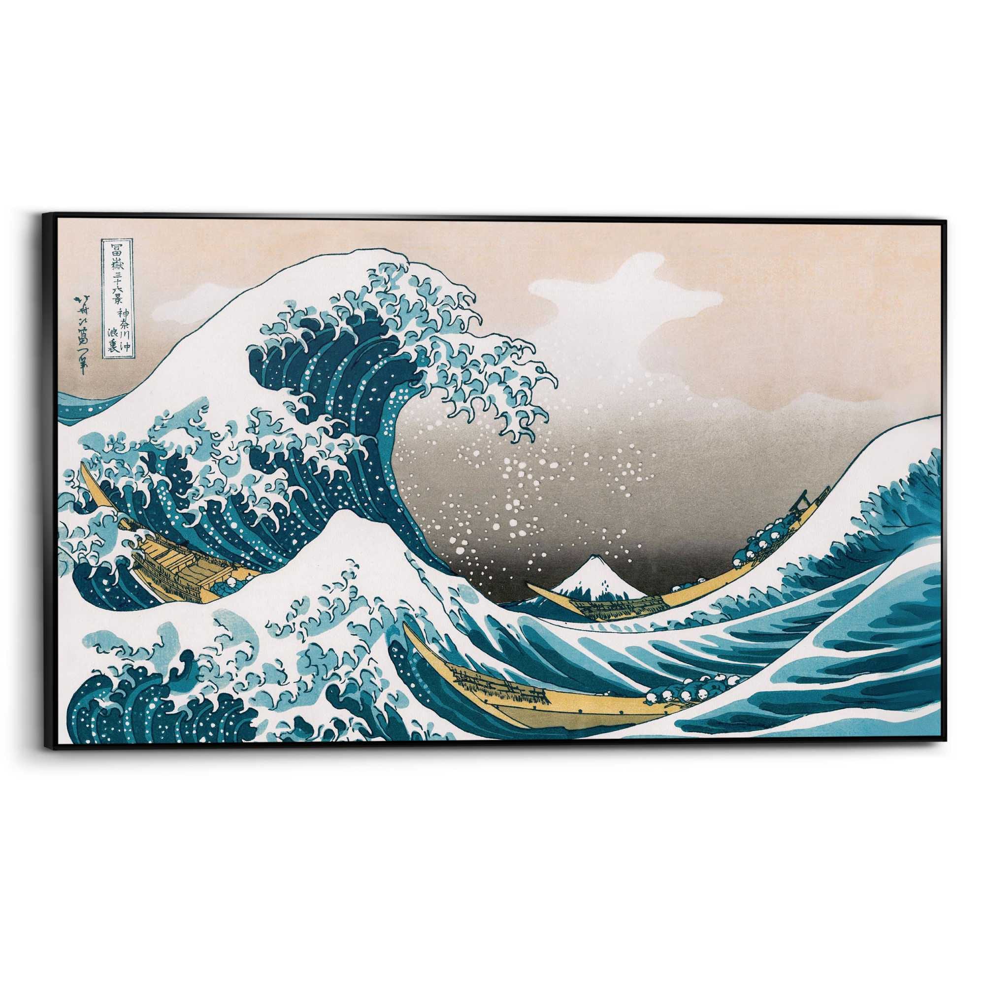 Reinders Wandbild "Hokusai Große Welle", Home Office - Blau - MDF - Berühmt günstig online kaufen