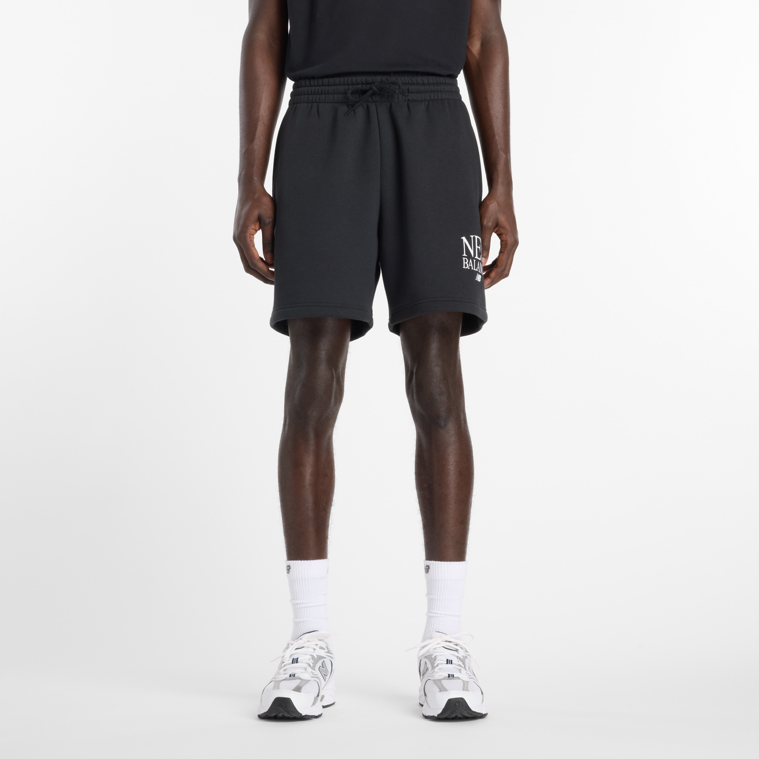 New Balance Sweatshorts mit Kordelverschluss, aus Baumwolle und Polyester, in Fleece-Qualität
