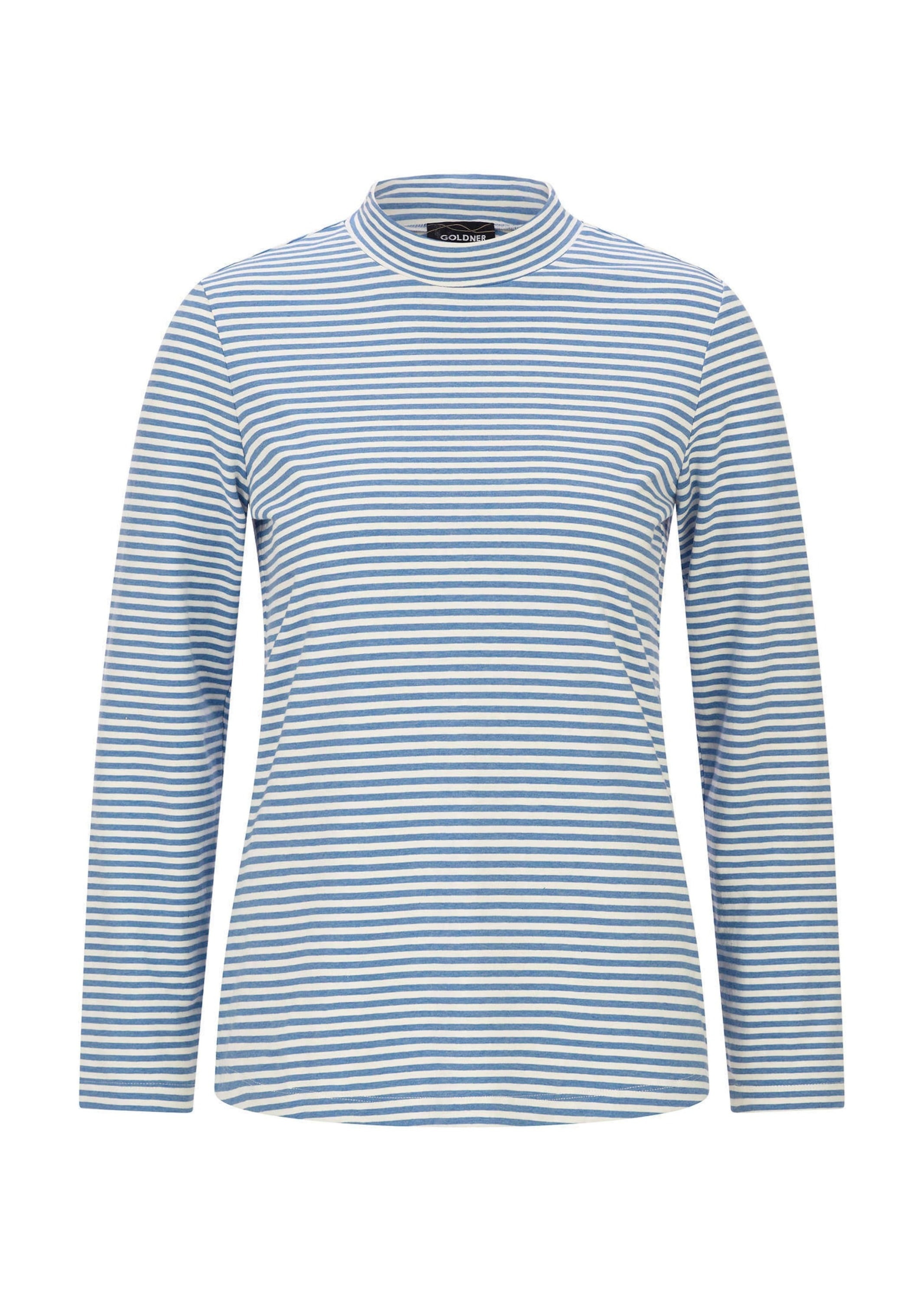 GOLDNER Langarmshirt »Kurzgröße Ringelshirt mit Stehkragen« stretchbequemer Baumwolljersey