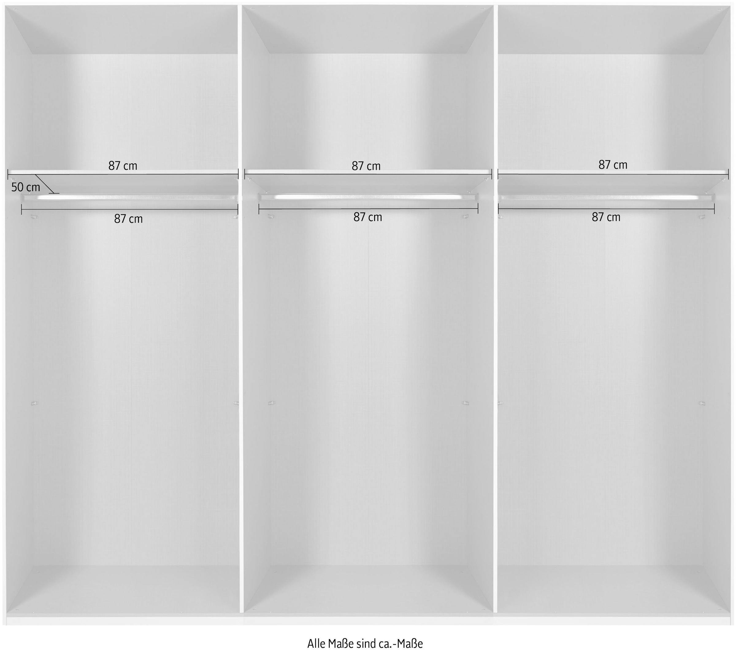 Wimex Schwebetürenschrank »Easy Plus, Kleiderschrank Made in Germany«, mit Glaseinsatz/ Rauchglas, viele Breiten zur Auswahl, schwarze Griffe