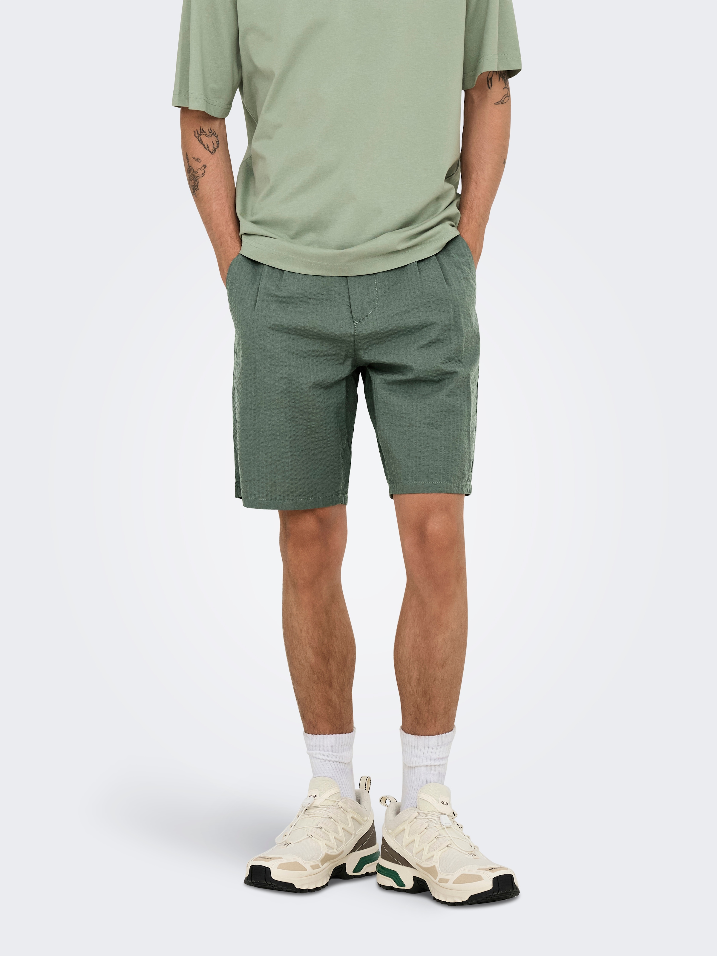 ONLY & SONS Shorts »ONSLEO LIFE 0009 SEERSUCKER SHORTS NOOS«