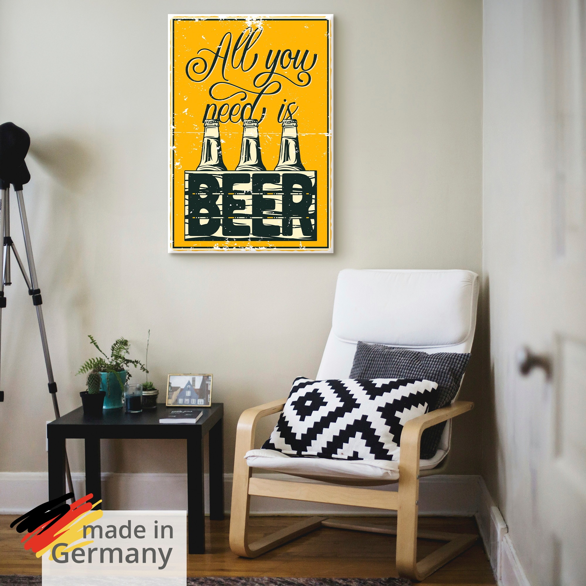 Artland Wandbild "Alles, was du brauchst, ist Bier" 1 Stk. tlg. als Alubild, Leinwandbild, Poster, Wandaufkleber in verschied. Größen