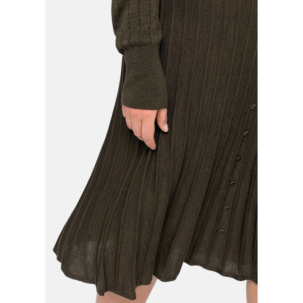 Damenmode Kleider Sheego Strickkleid »Strickkleid«, in Rippstruktur, in Midilänge olivgrün Damenmode Kleider Sheego Strickkleid »Strickkleid«, in Rippstruktur, in Midilänge olivgrün