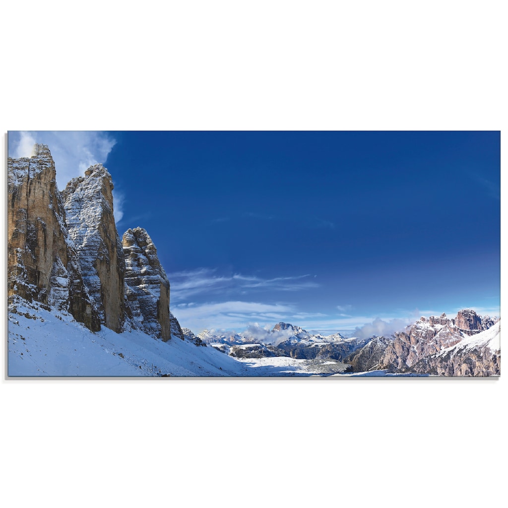 Artland Glasbild »Drei Zinnen Umrundung in den Dolomiten«, Himmel, (1 St.)