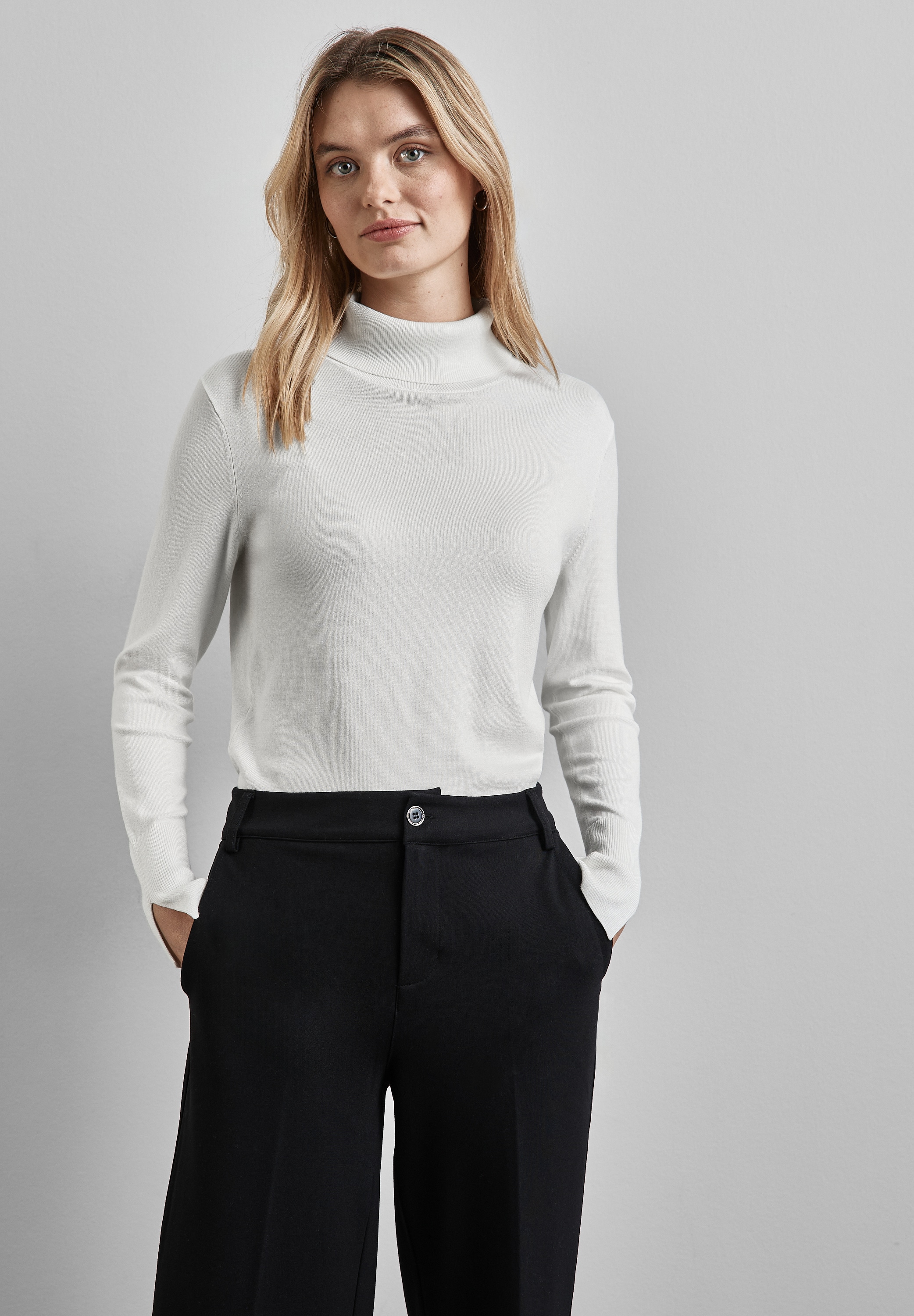 STREET ONE Rollkragenpullover su Materialmix