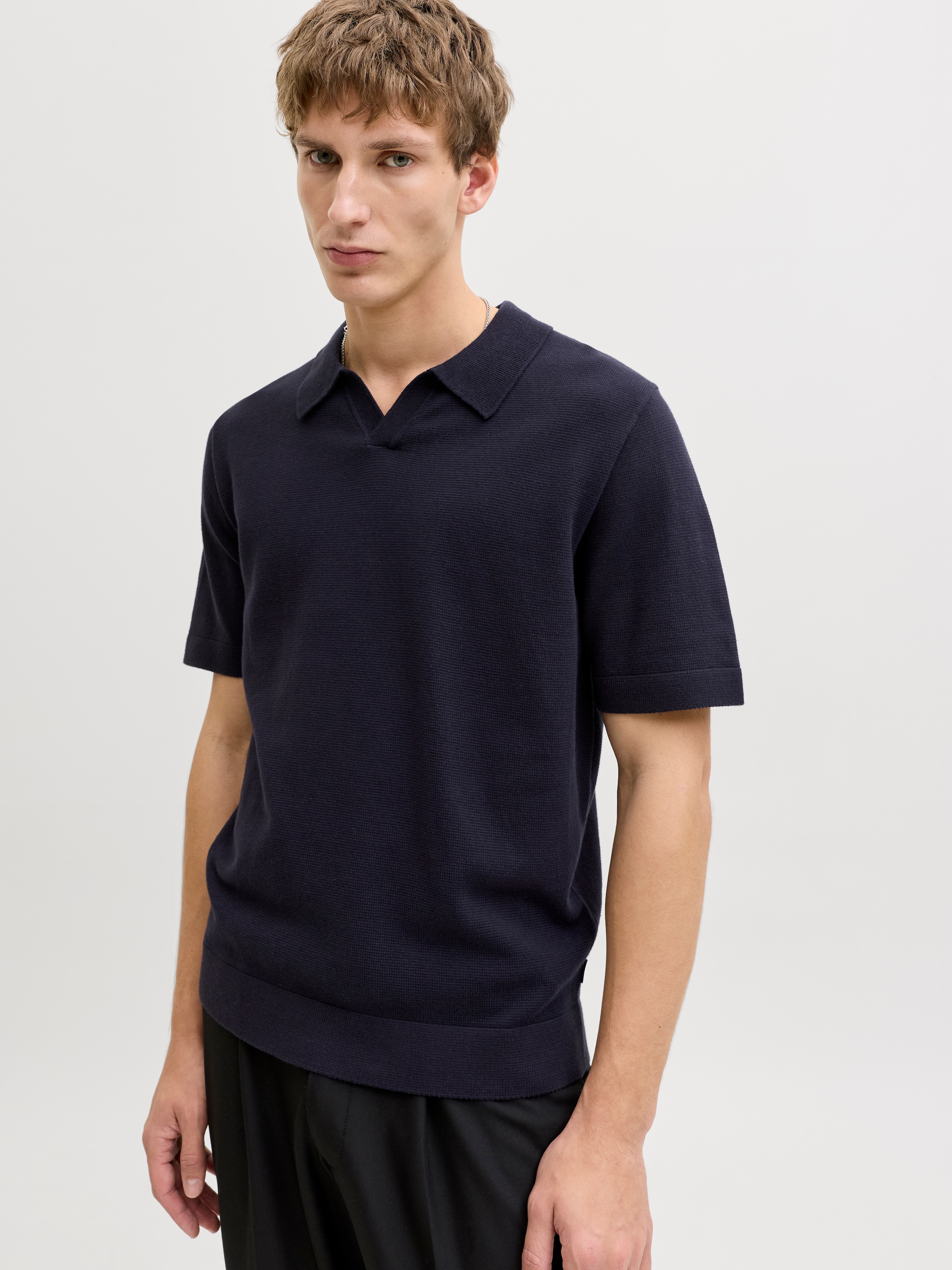 Jack & Jones Polokragenpullover »JPRBLAMILANO SPRING SPLIT NECK SS SN« Baumwollmischung, regular fit