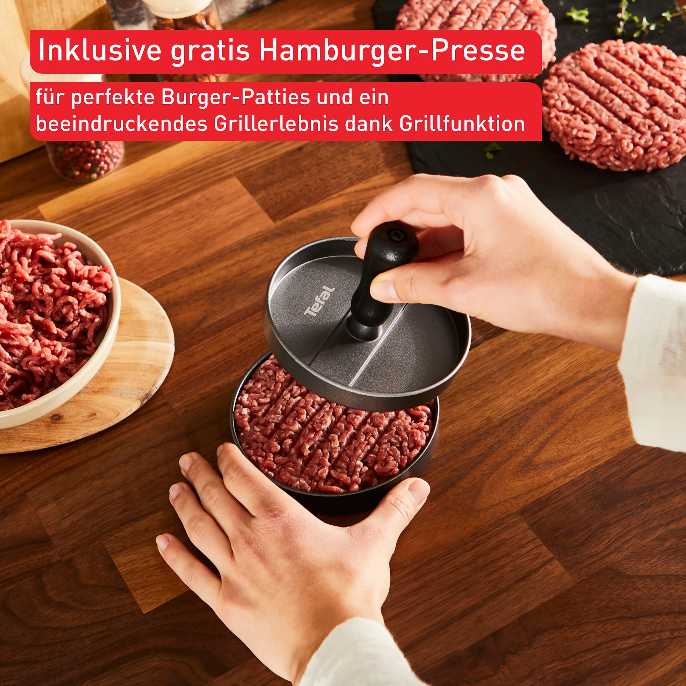 Tefal Heißluftfritteuse »EY905B Dual Easy Fry & Grill«, 2700 W, Doppelkammer, 8,3 L Kapazität, mit Hamburger Presse