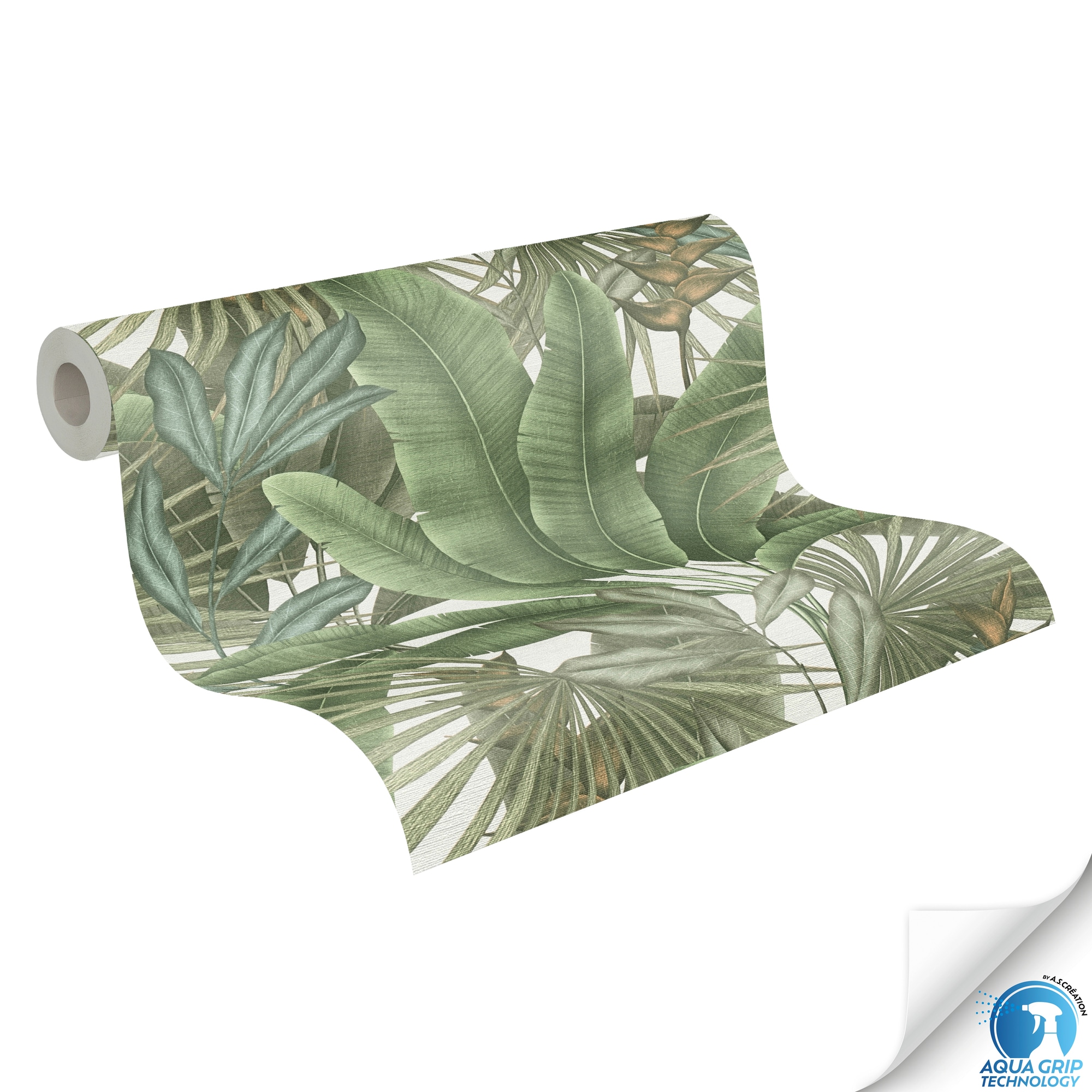 living walls Vliestapete »DesignDrop vorgeleimte Tapete Dschungel Mustertapete Grün Weiß«, matt, florale Vliestapete vorgekleistert für Schlafzimmer Wohnzimmer Küche