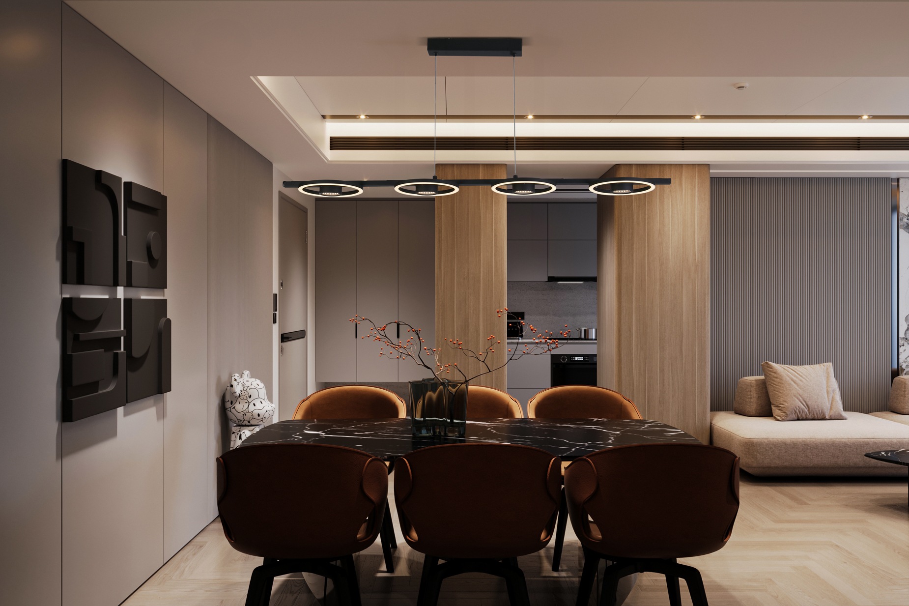 Searchlight LED-Hängeleuchte »Hängeleuchte Space, na-flammig« LED-Modul 1 Stk. Warmweiß Spiegel mit Unendlichkeitseffekt